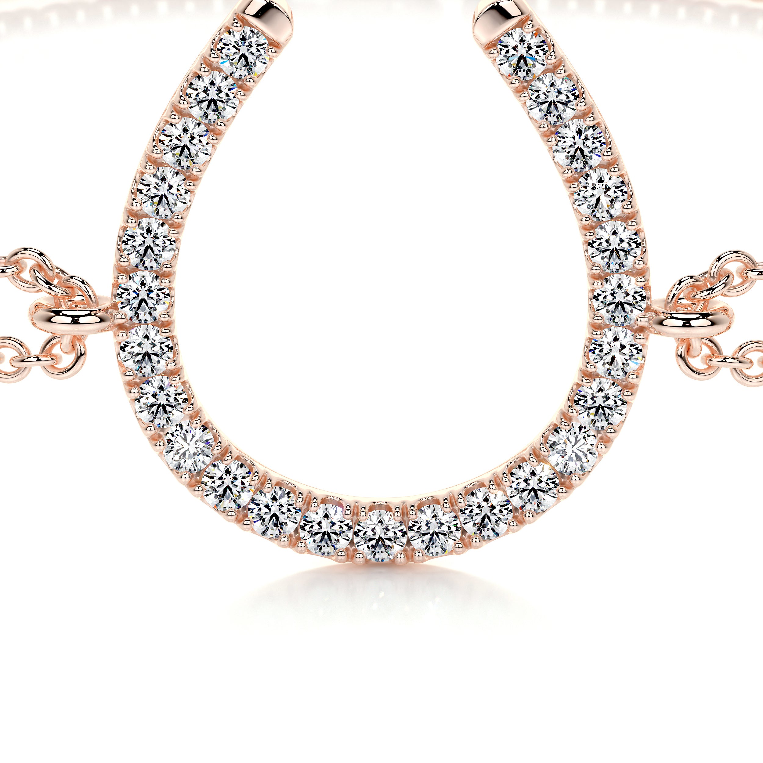 Horseshoe Lab Grown Diamonds Bracelet (0.20 Carat) -14K Rose Gold