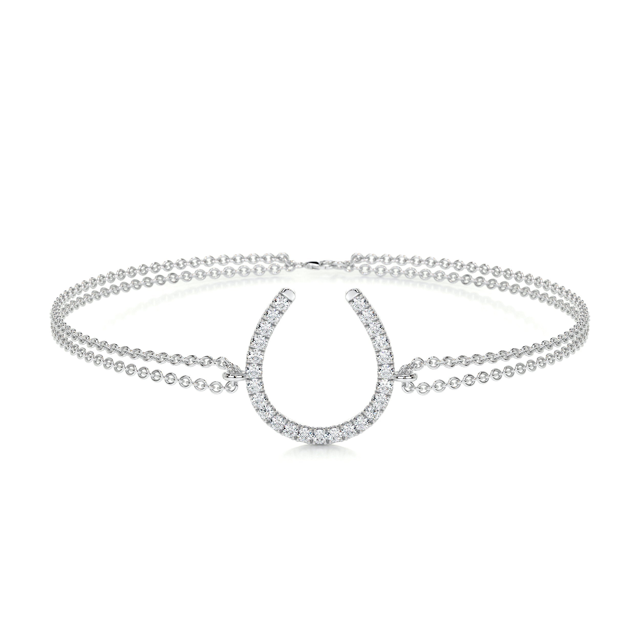 Horseshoe Lab Grown Diamonds Bracelet (0.20 Carat) -14K White Gold
