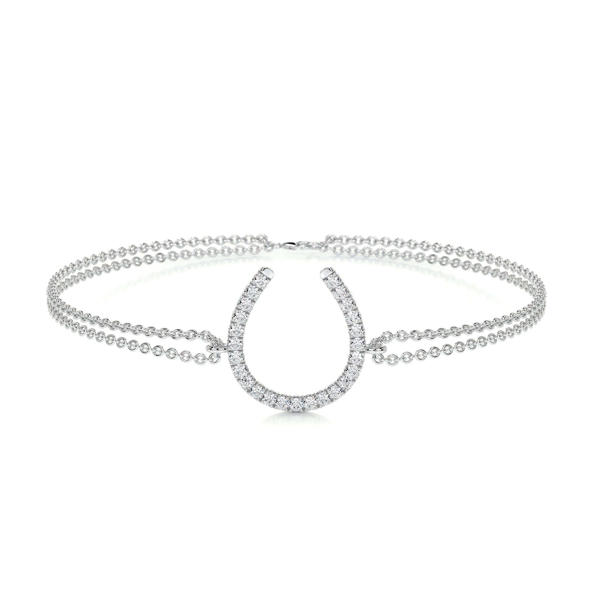 Horseshoe Lab Grown Diamonds Bracelet, Pave, 0.20 Carat, 14K White Gold Best Brilliance