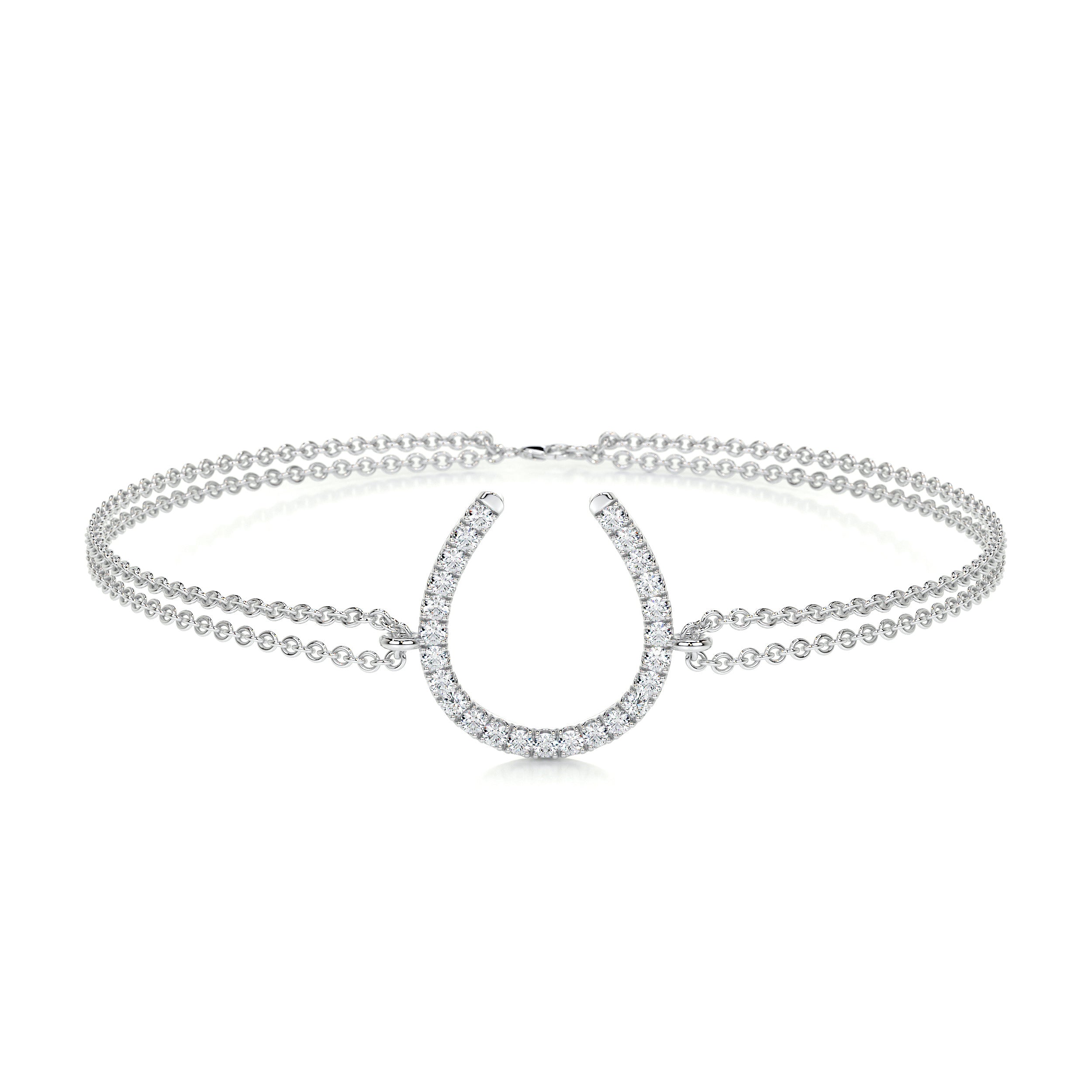 Horseshoe Diamonds Bracelet (0.20 Carat) -14K White Gold