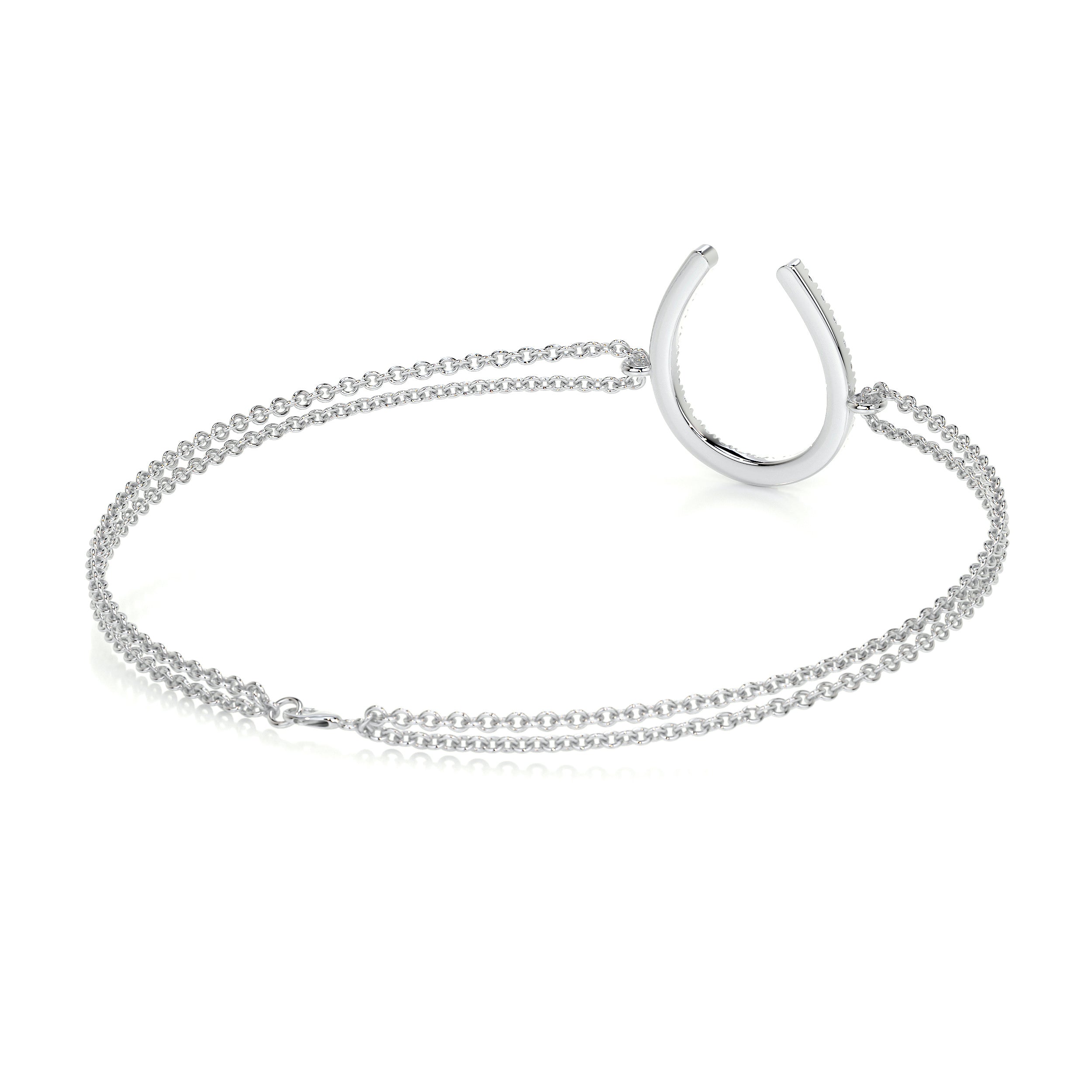 Horseshoe Lab Grown Diamonds Bracelet (0.20 Carat) -14K White Gold