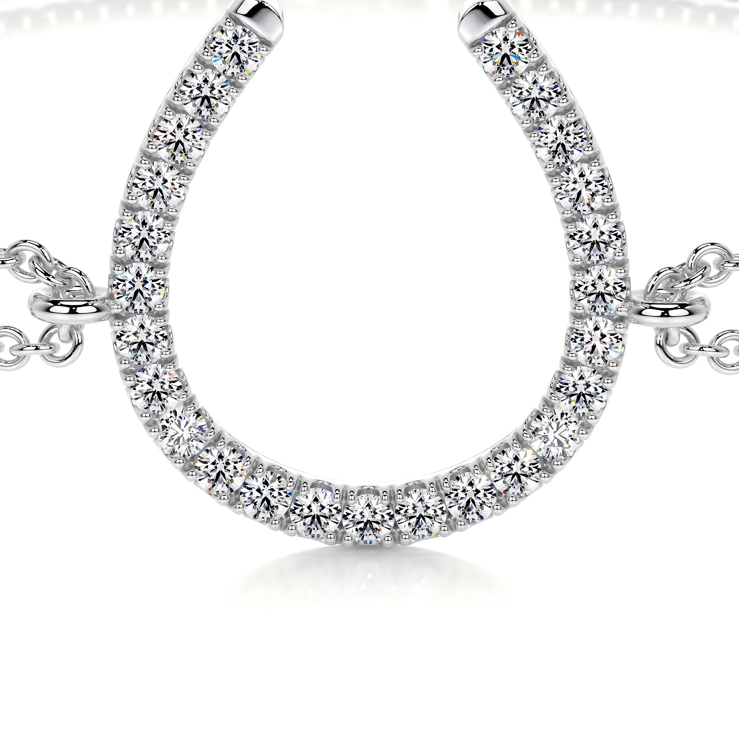 Horseshoe Lab Grown Diamonds Bracelet (0.20 Carat) -14K White Gold
