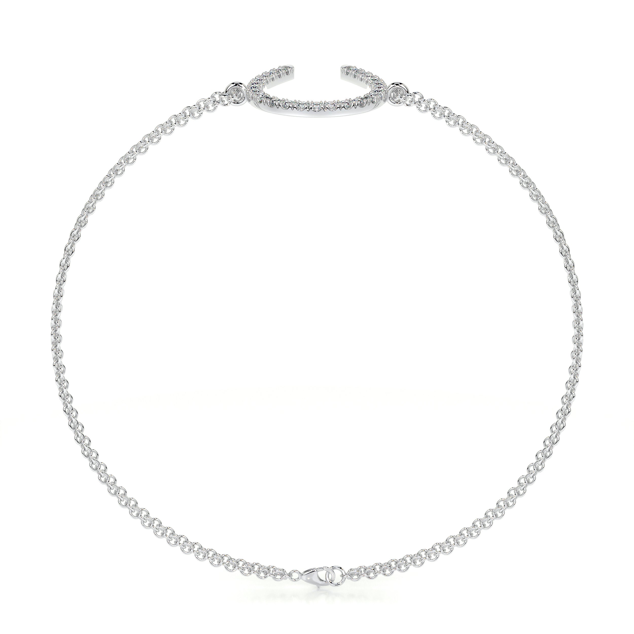 Horseshoe Diamonds Bracelet (0.20 Carat) -14K White Gold