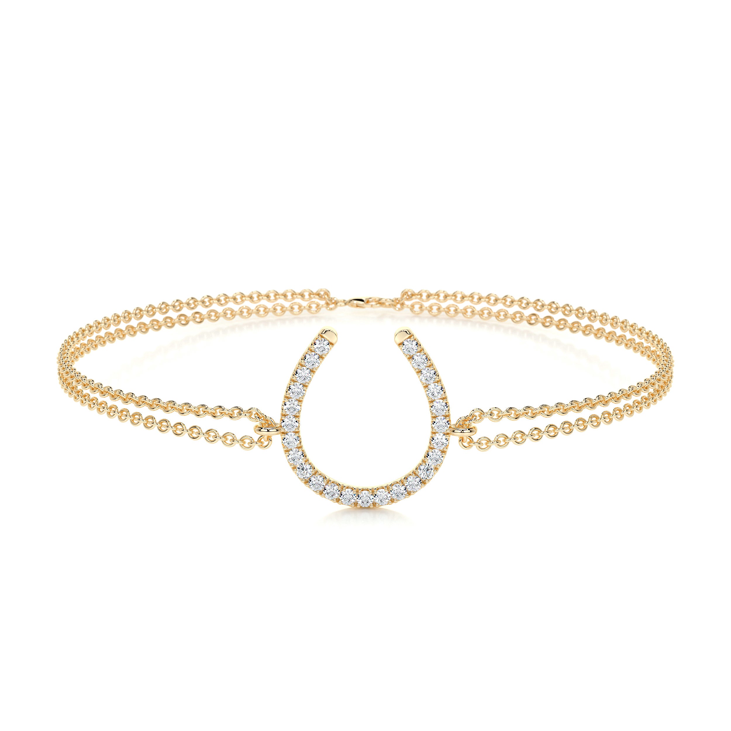 Horseshoe Diamonds Bracelet   (0.20 Carat) -18K Yellow Gold