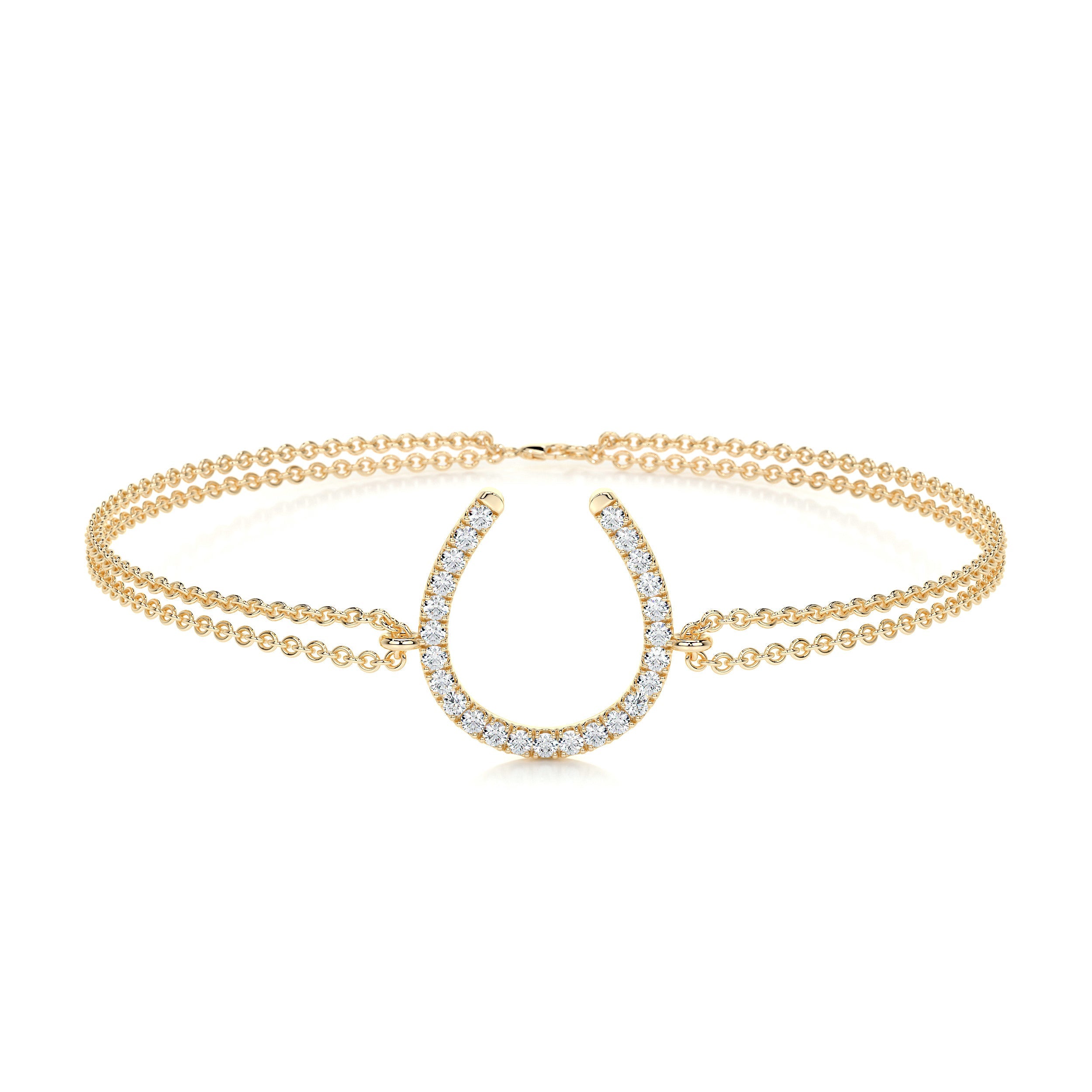 Horseshoe Lab Grown Diamonds Bracelet (0.20 Carat) -18K Yellow Gold