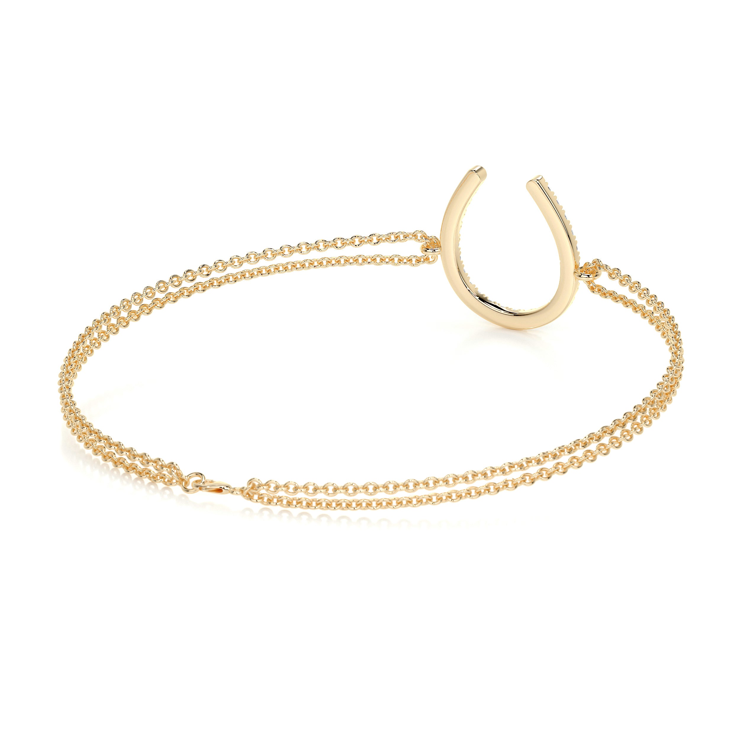 Horseshoe Lab Grown Diamonds Bracelet (0.20 Carat) -18K Yellow Gold