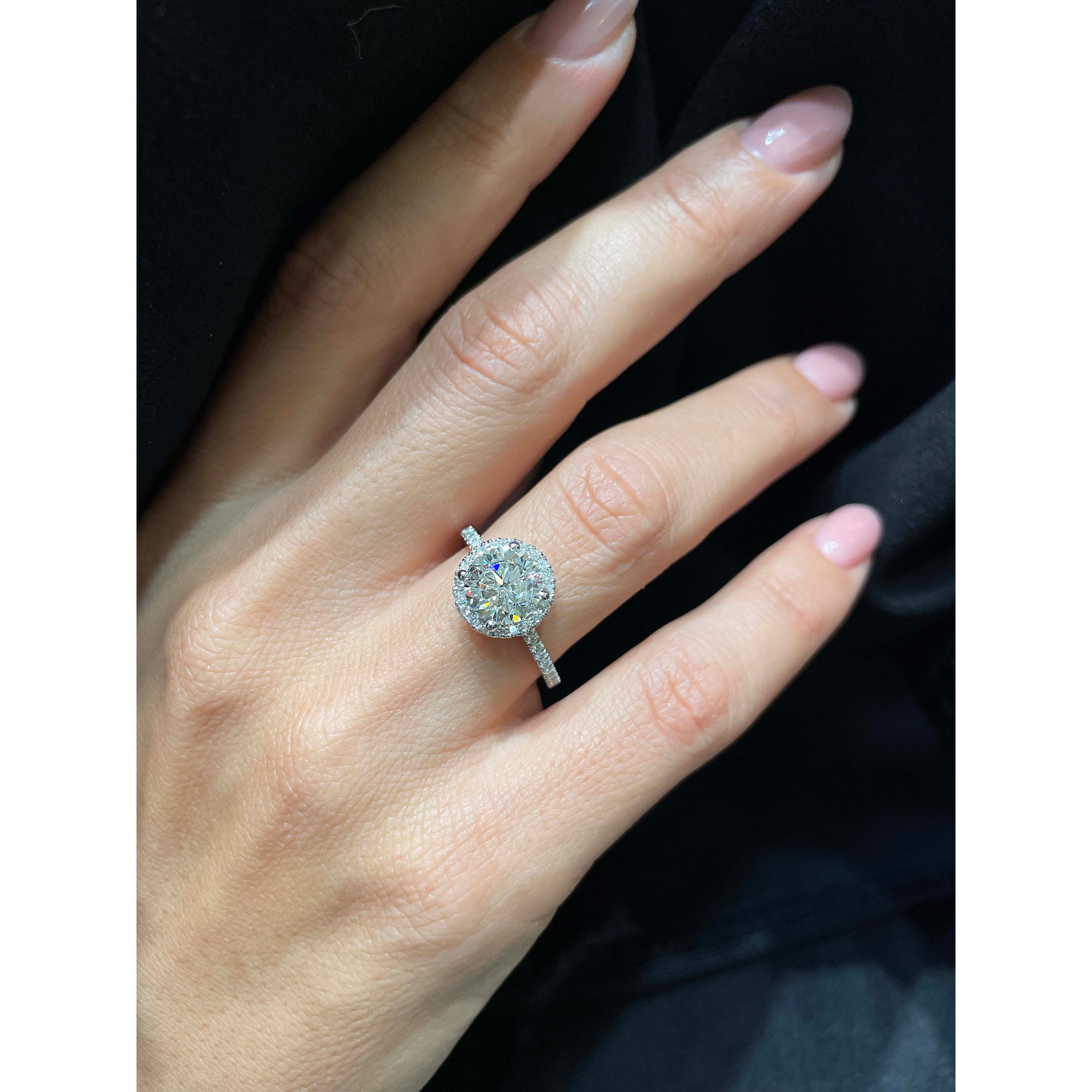 Layla Diamond Engagement Ring -14K White Gold