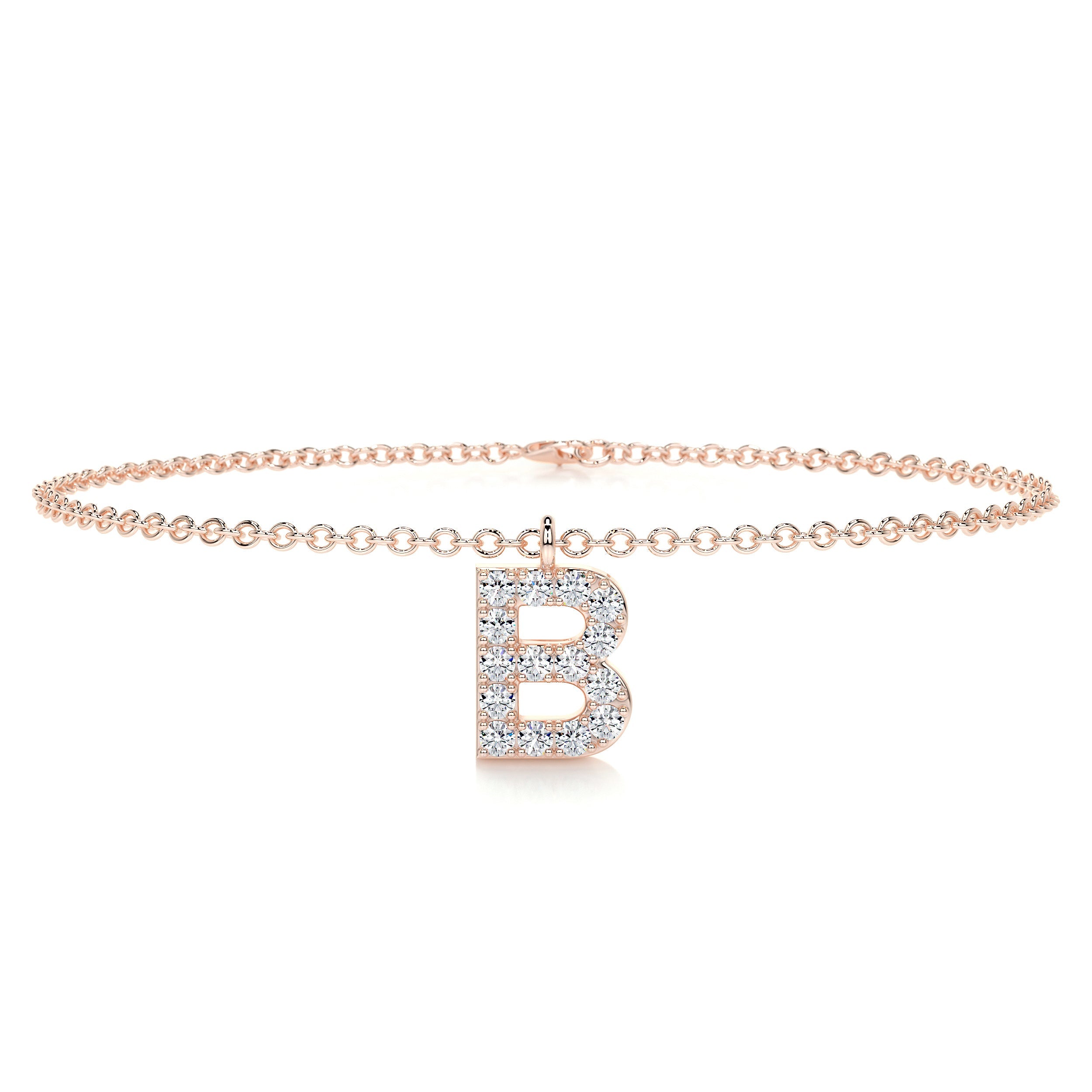 Barbara Letter Lab Grown Diamonds Bracelet (0.15 Carat) -14K Rose Gold