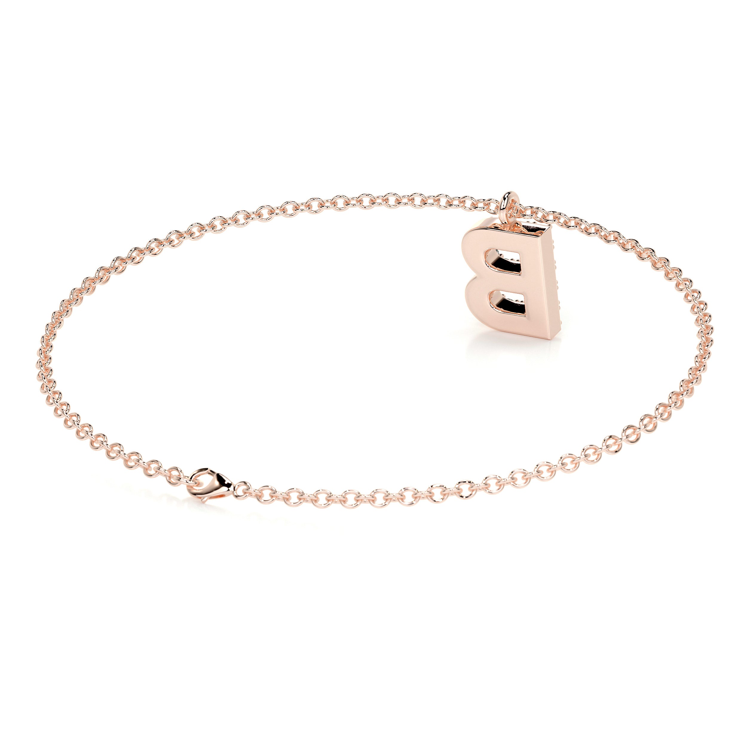 Barbara Letter Diamonds Bracelet (0.15 Carat) -14K Rose Gold