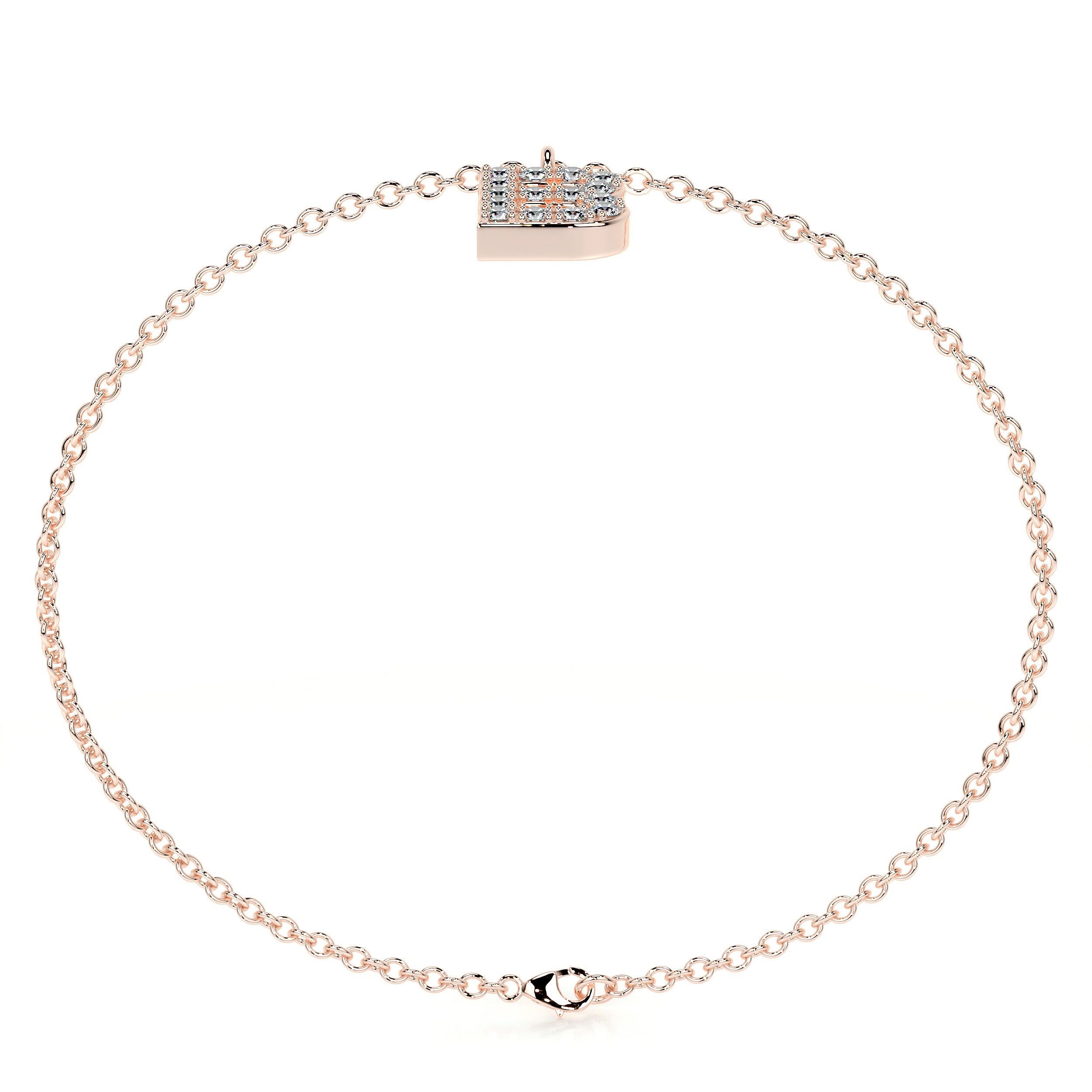 Barbara Letter Diamonds Bracelet (0.15 Carat) -14K Rose Gold
