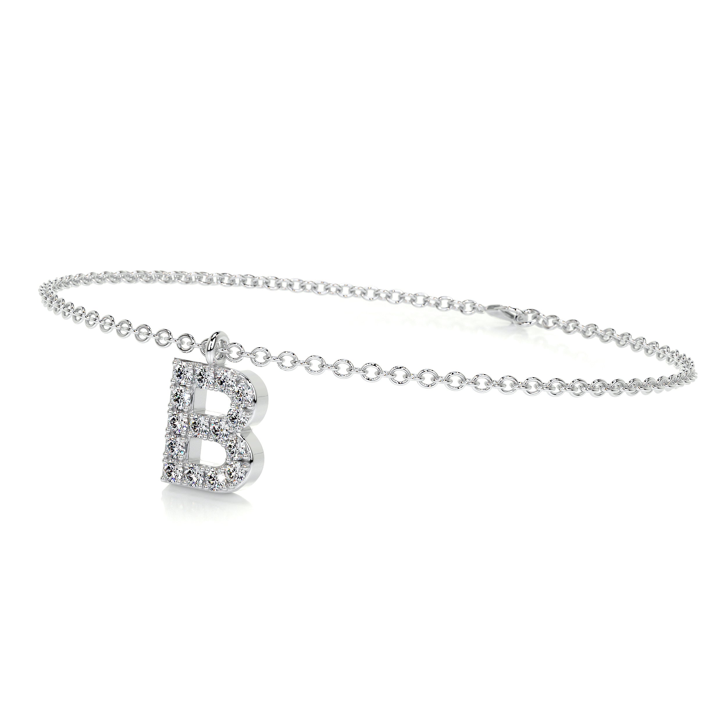 Barbara Letter Diamonds Bracelet   (0.15 Carat) -14K White Gold