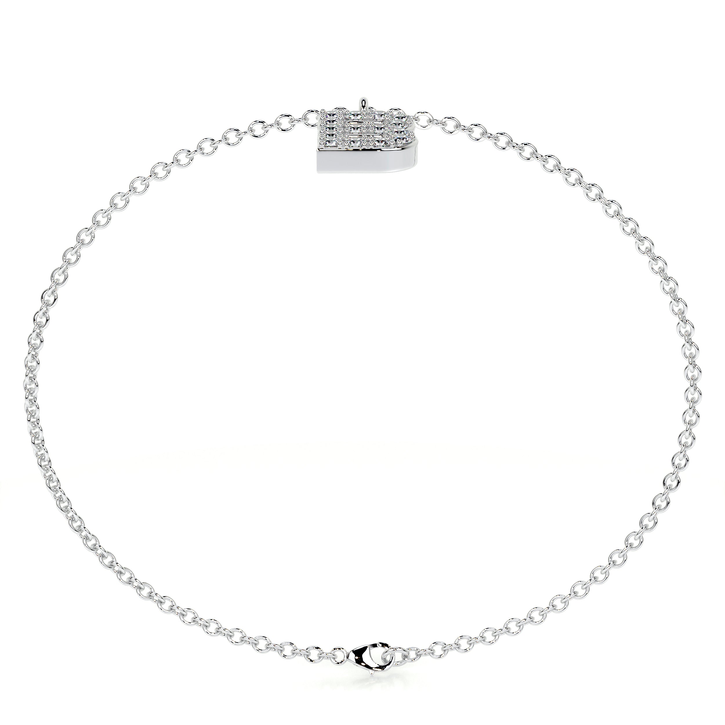 Barbara Letter Diamonds Bracelet (0.15 Carat) -14K White Gold