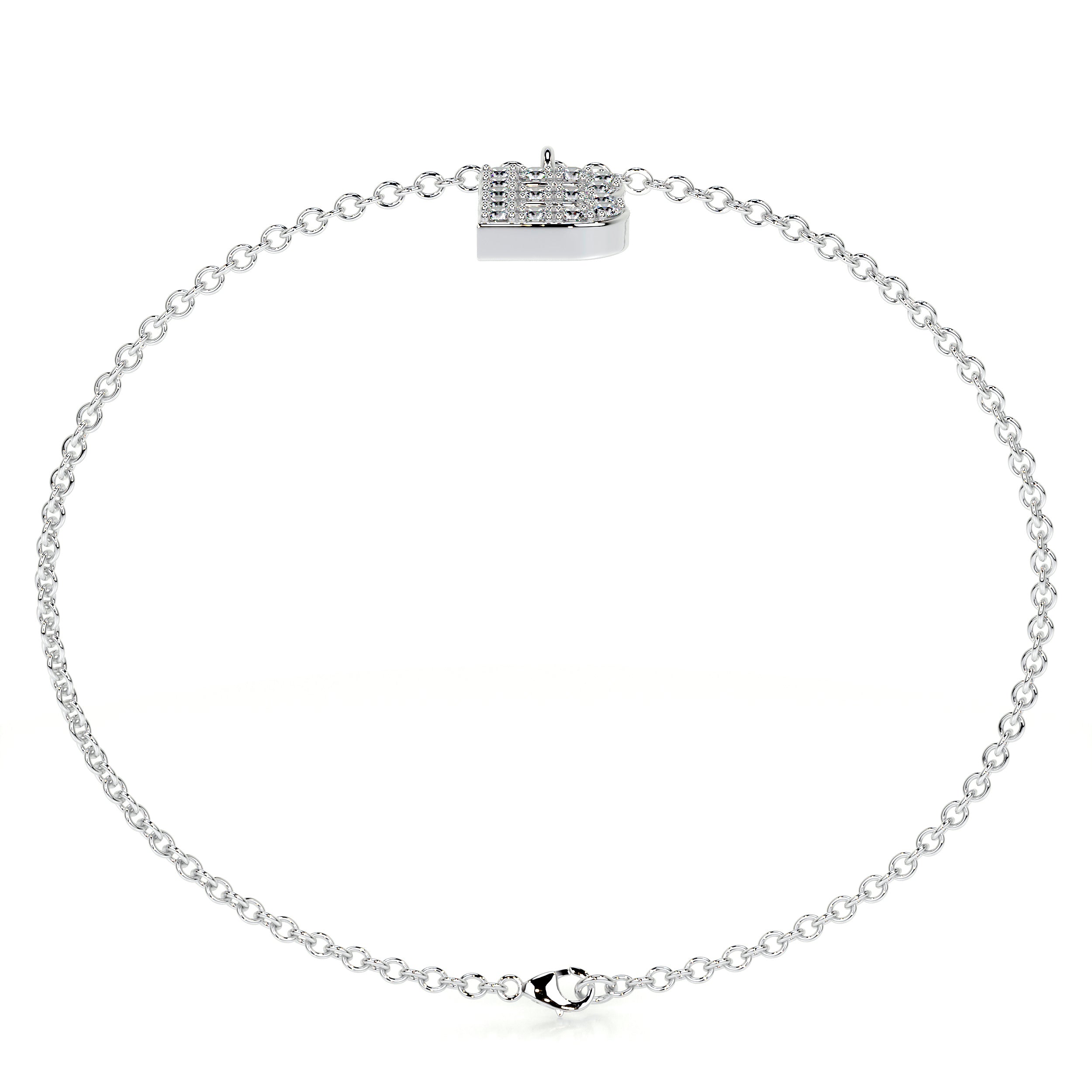 Barbara Letter Diamonds Bracelet   (0.15 Carat) -14K White Gold