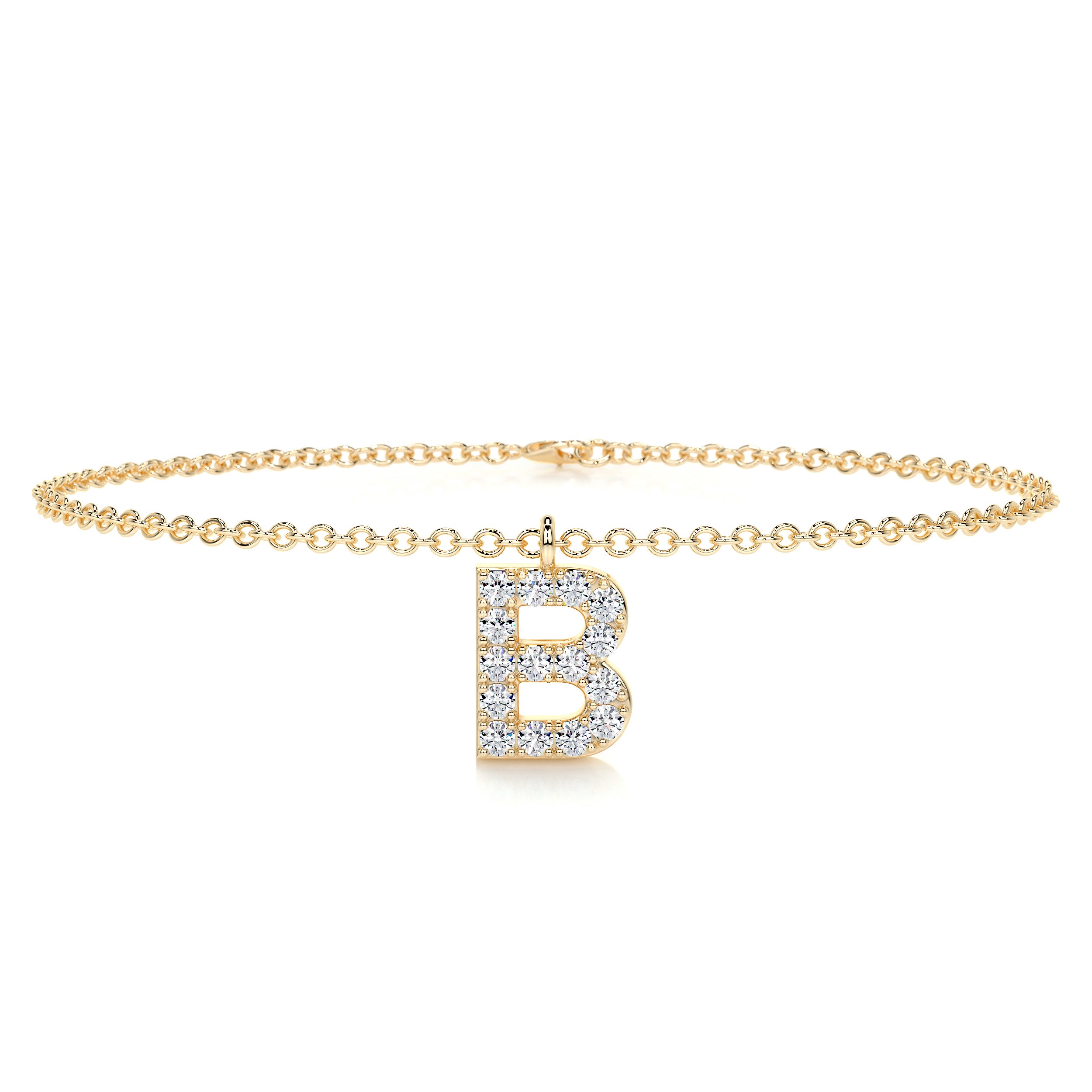 Barbara Letter Diamonds Bracelet (0.15 Carat) -18K Yellow Gold