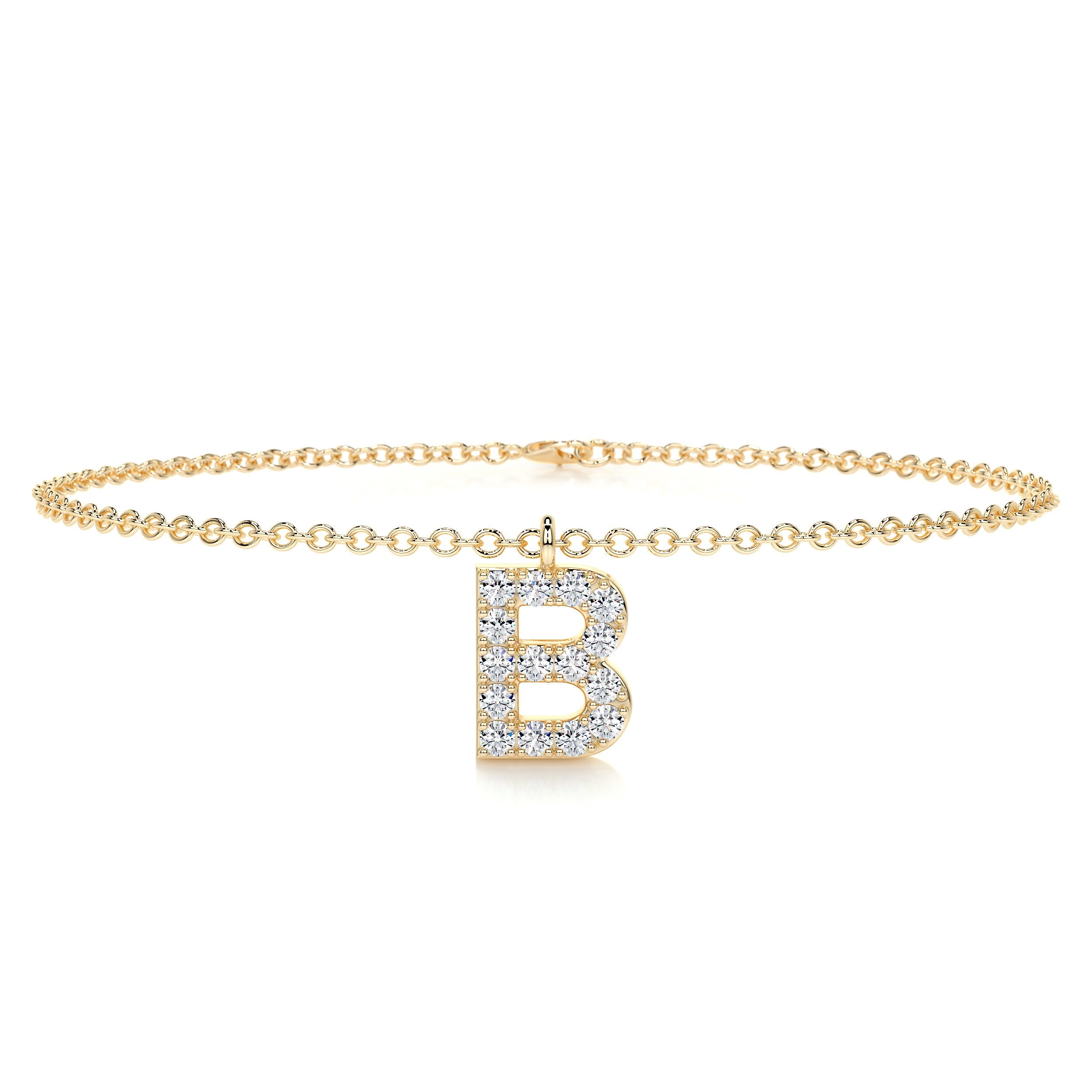 Barbara Letter Lab Grown Diamonds Bracelet (0.15 Carat) -18K Yellow Gold