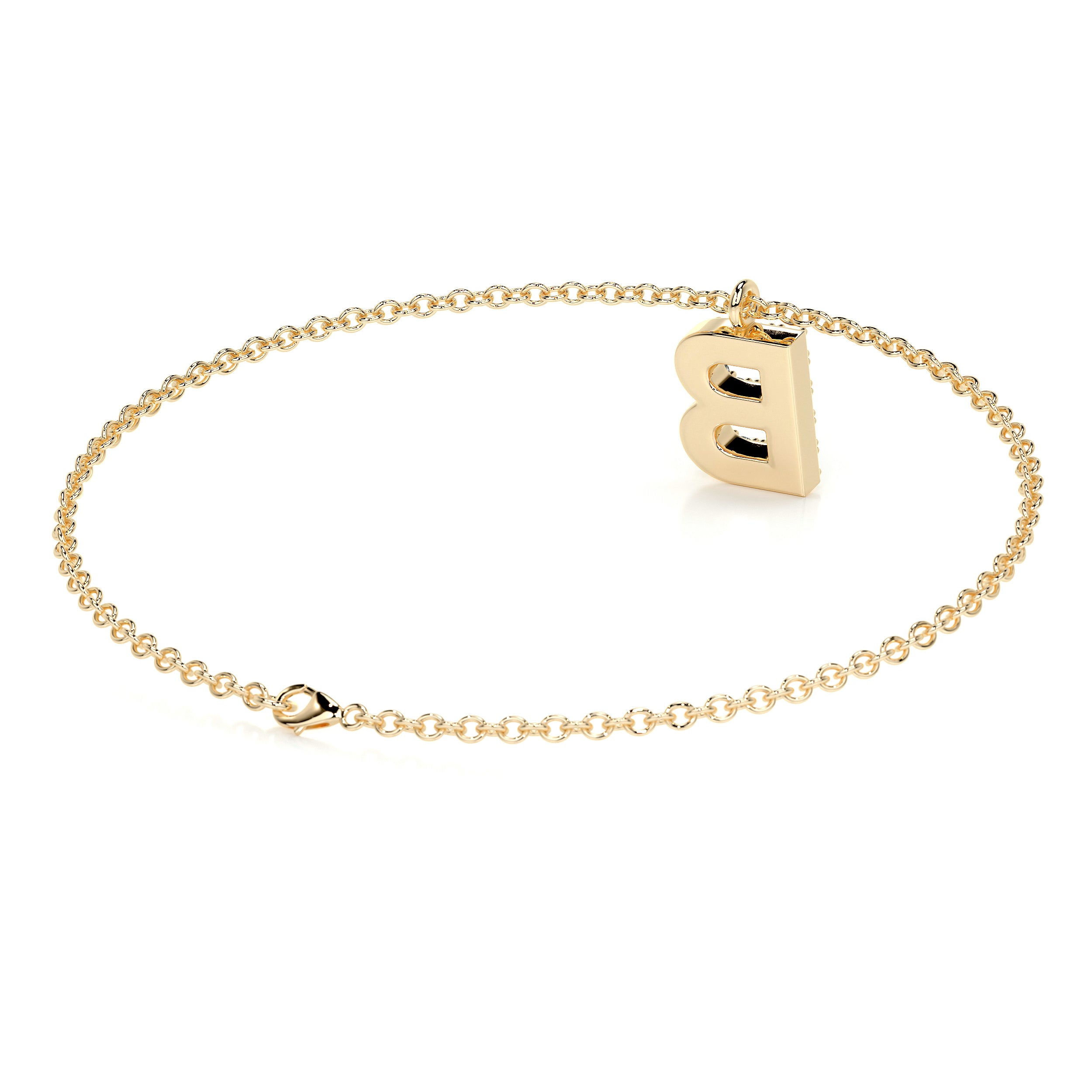 Barbara Letter Diamonds Bracelet (0.15 Carat) -18K Yellow Gold