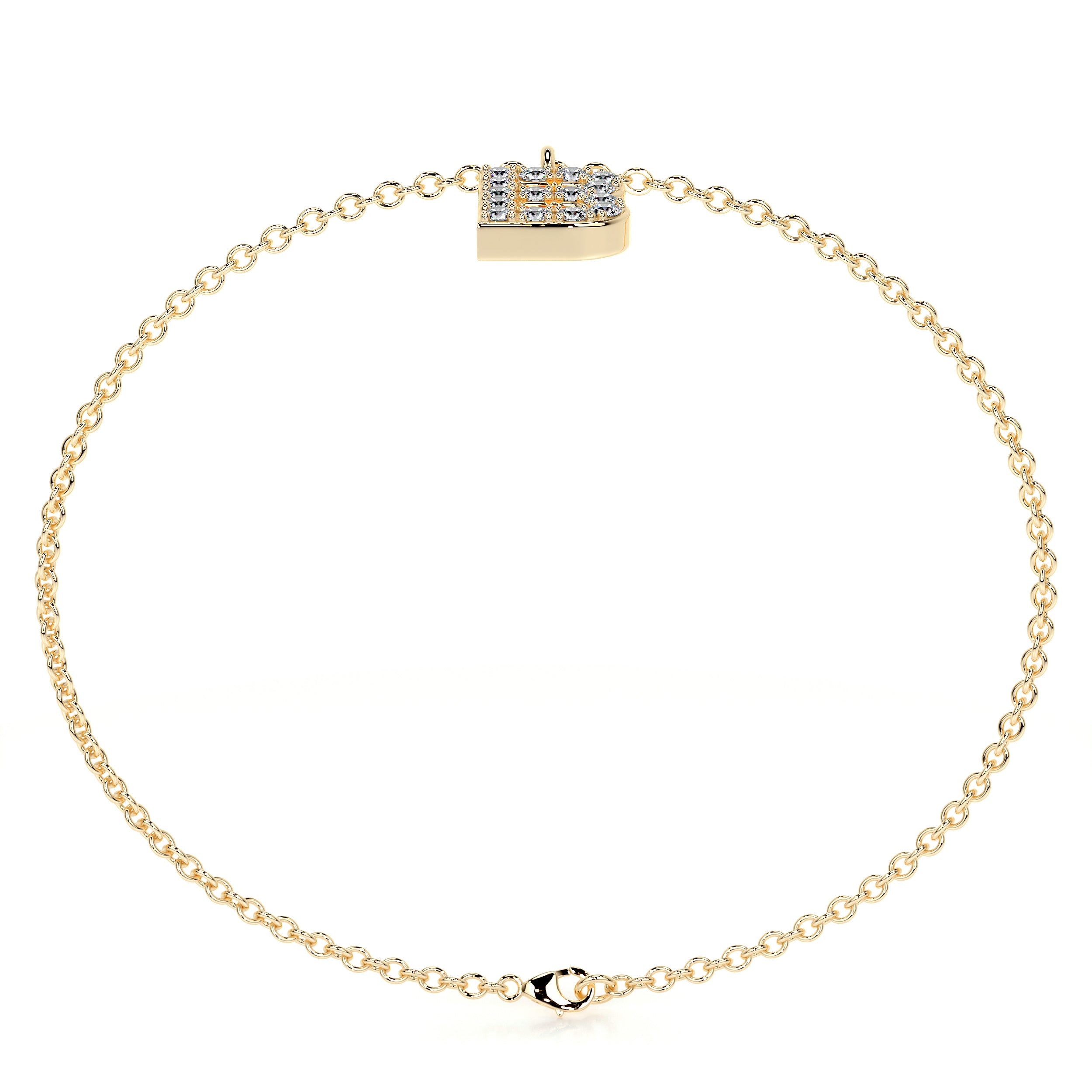 Barbara Letter Diamonds Bracelet (0.15 Carat) -18K Yellow Gold