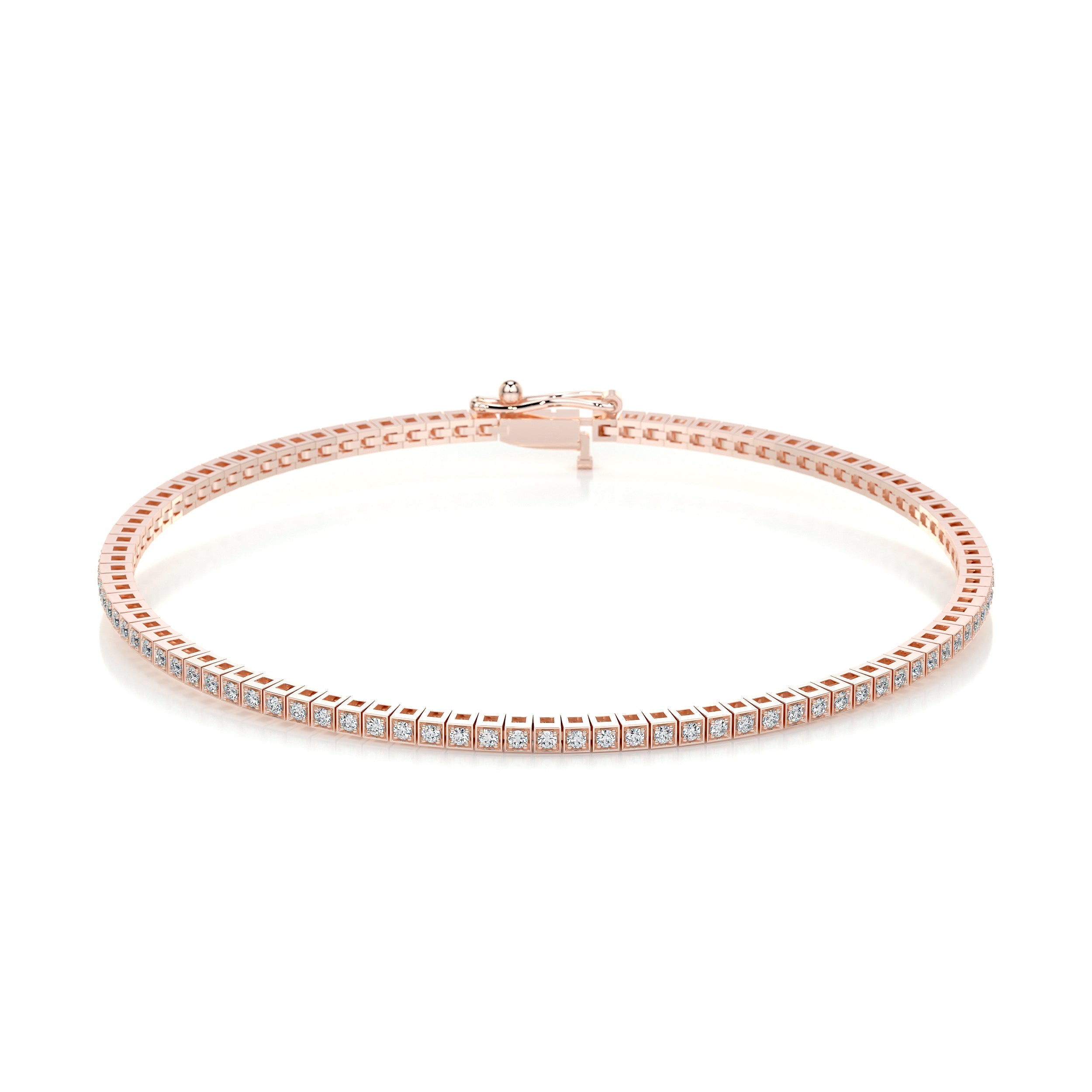 Lee Diamond Lab Grown Tennis Bracelet (1.00 Carat) -14K Rose Gold
