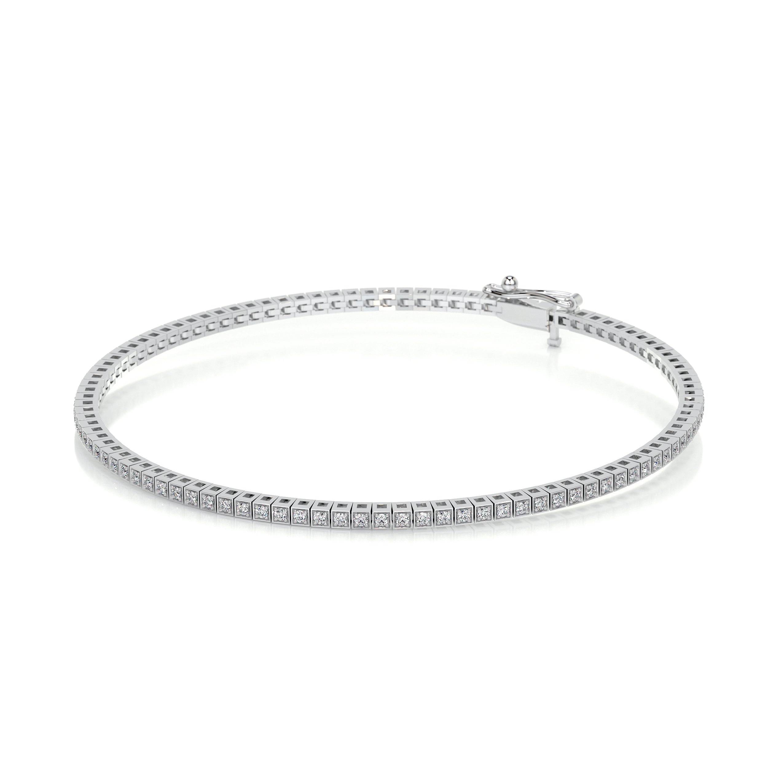 Lee Diamond Tennis Bracelet   (1.00 Carat) -14K White Gold