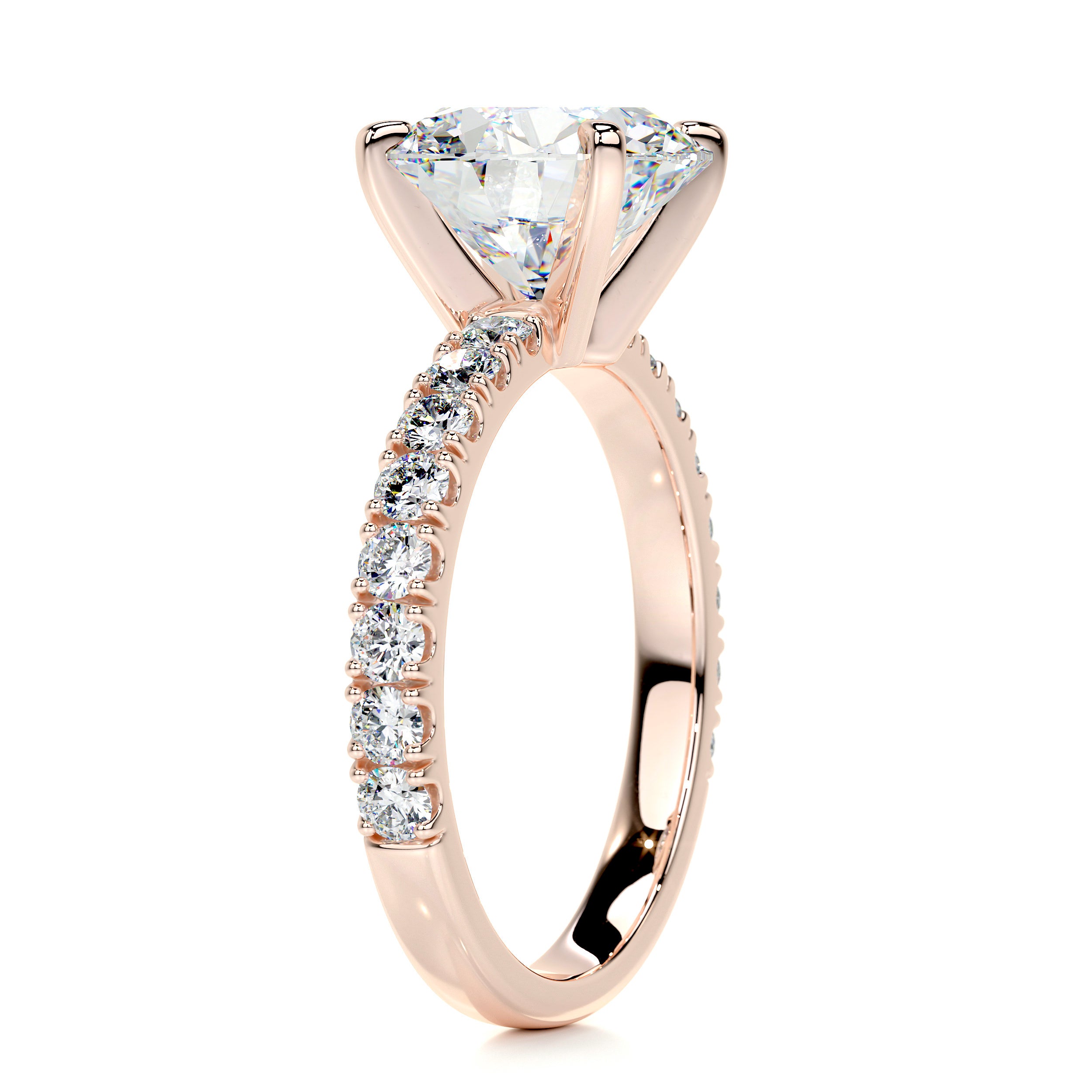 Alison Moissanite & Diamond Ring -14K Rose Gold