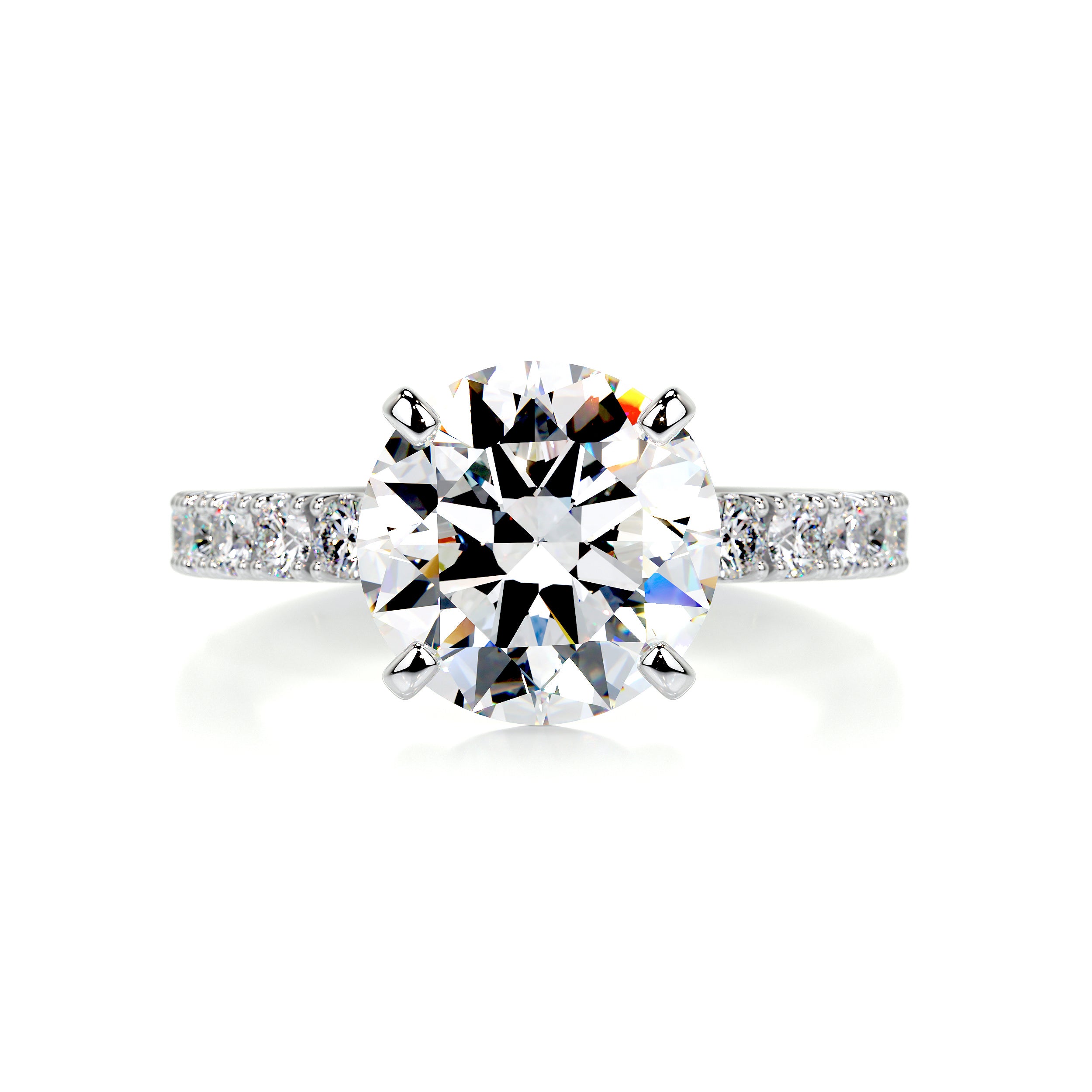 Alison Moissanite & Diamonds Ring -14K White Gold