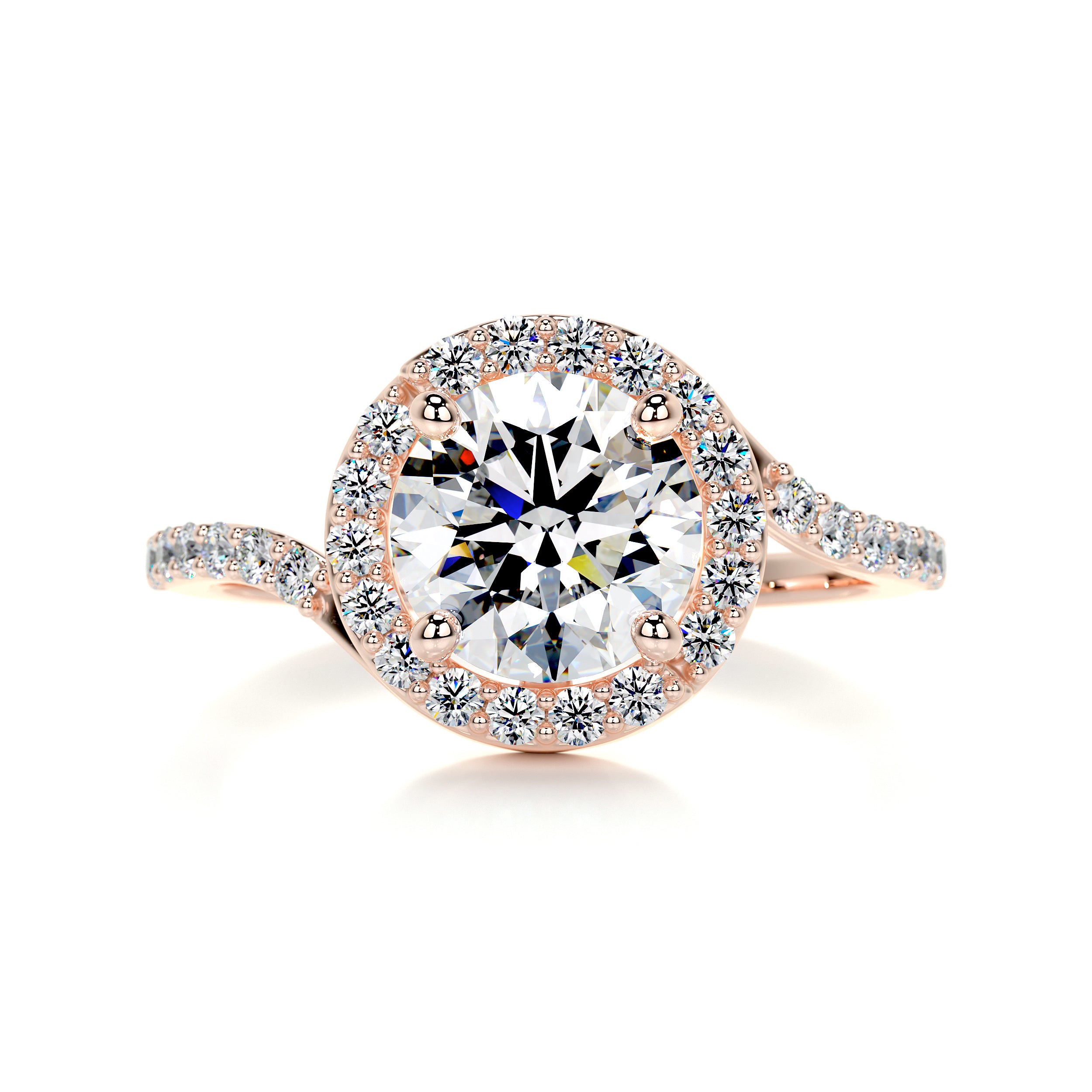 Stella Moissanite & Diamond Ring -14K Rose Gold