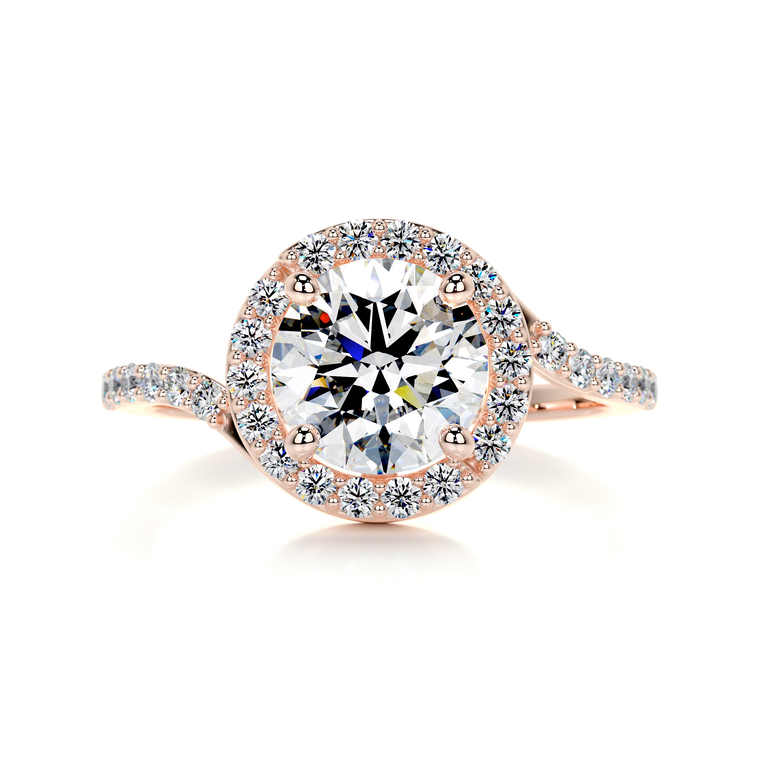 Stella Moissanite & Diamonds Ring -14K Rose Gold