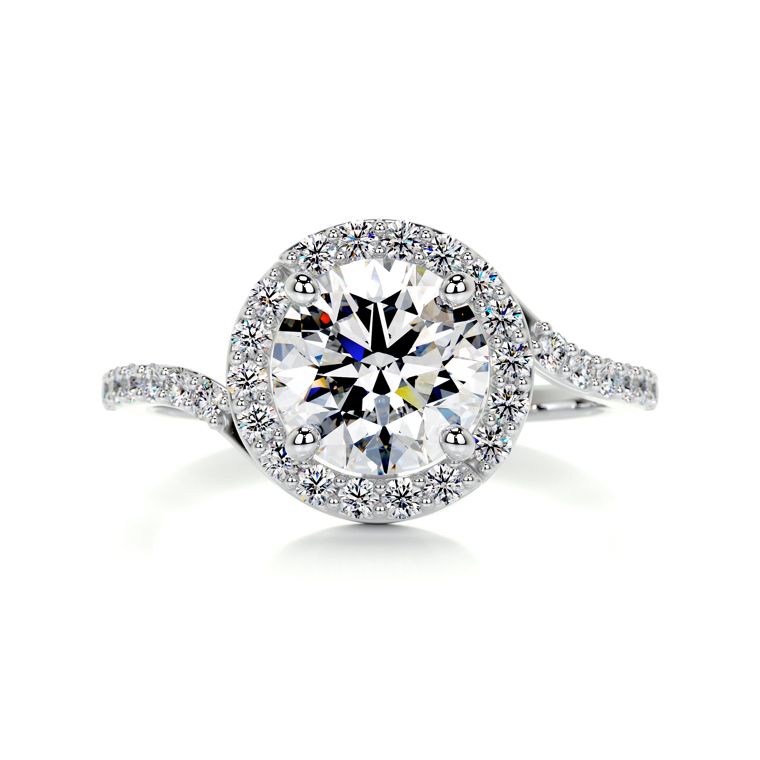 Stella Moissanite & Diamond Ring -14K White Gold