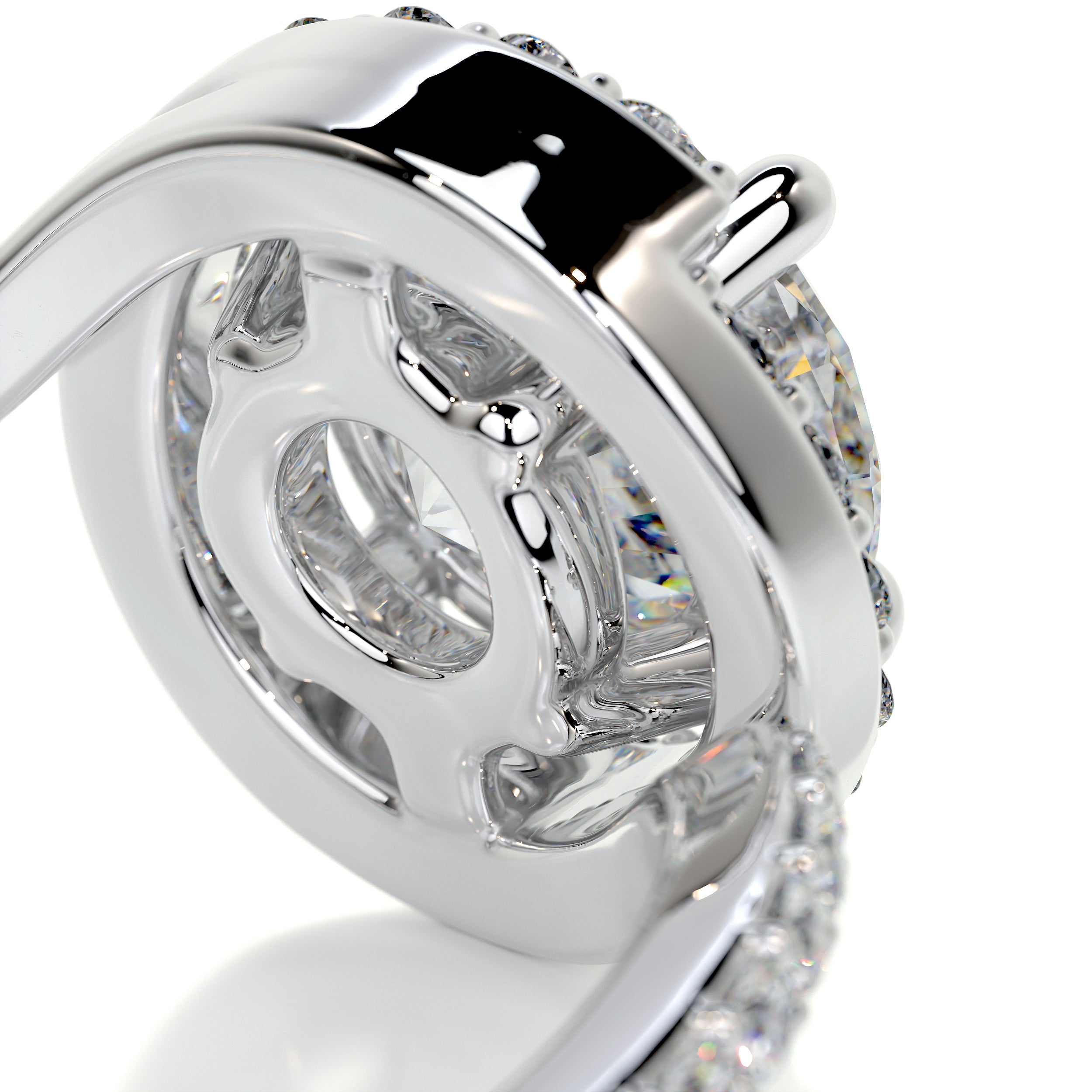 Stella Moissanite & Diamond Ring -14K White Gold