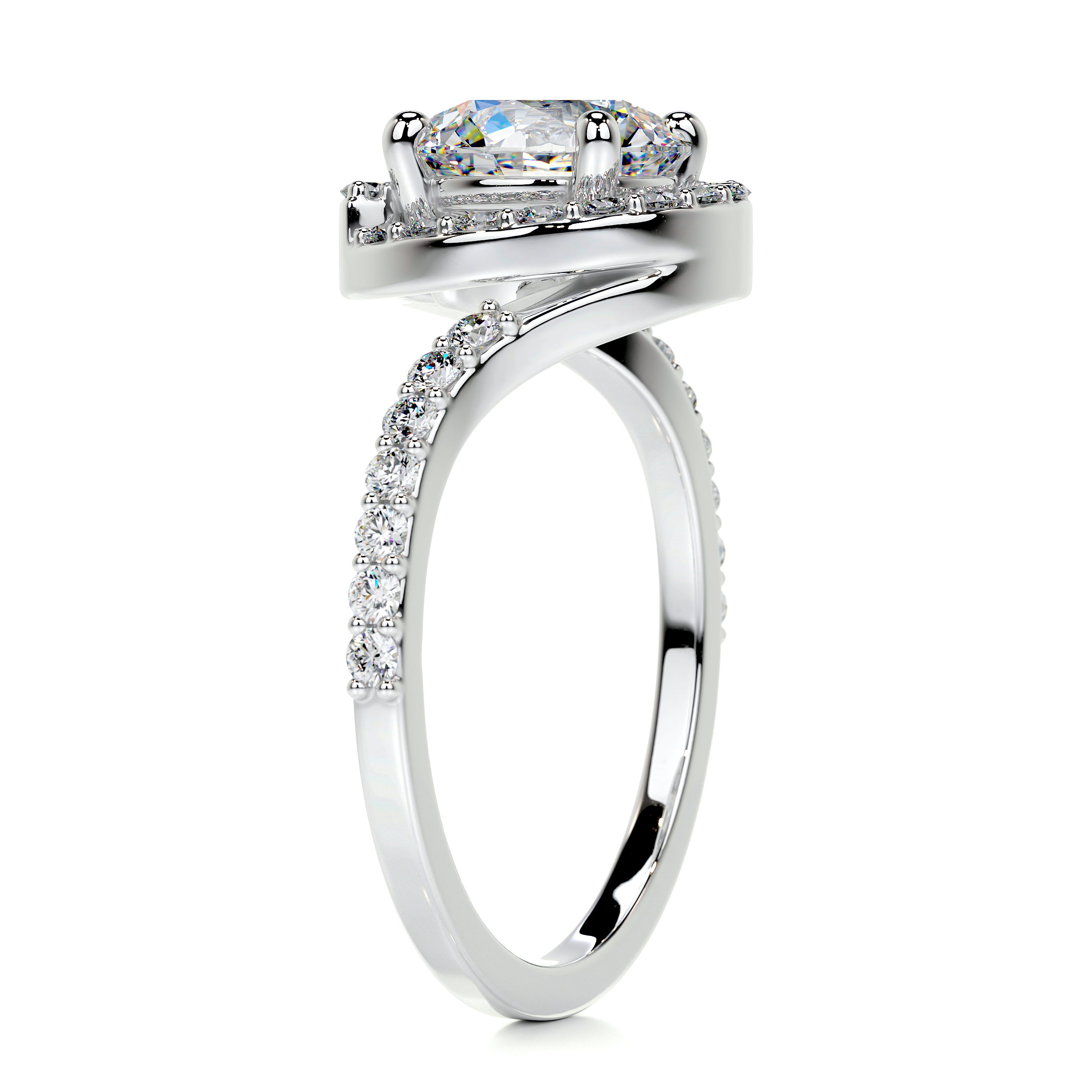 Stella Moissanite & Diamonds Ring -Platinum