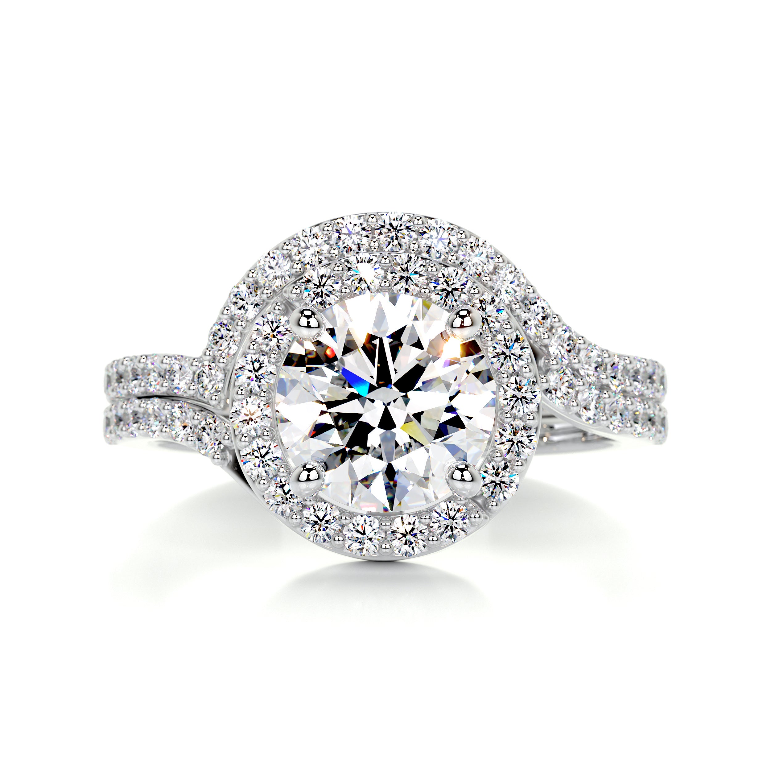 Stella Moissanite & Diamonds Bridal Set -Platinum