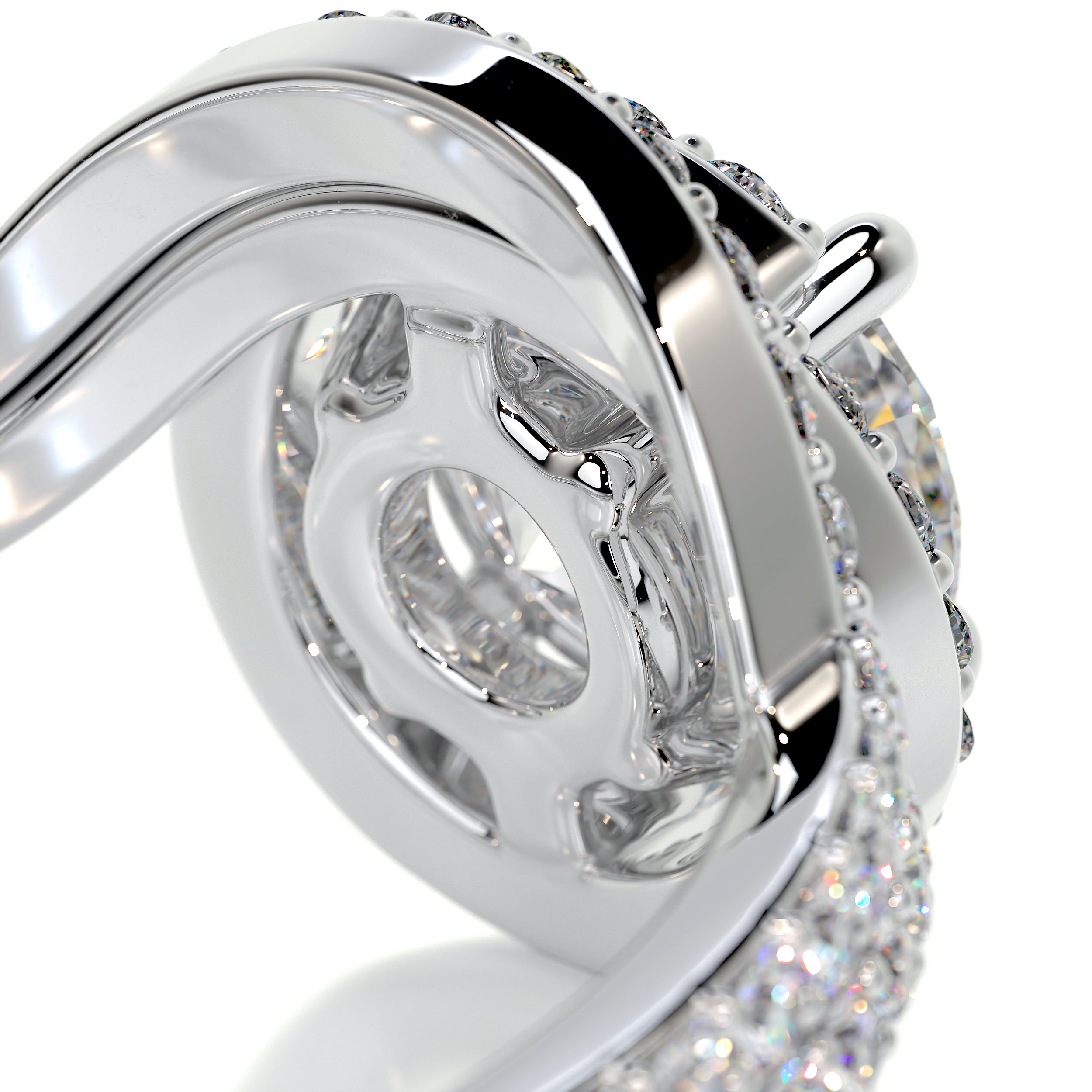 Stella Moissanite & Diamonds Bridal Set -14K White Gold