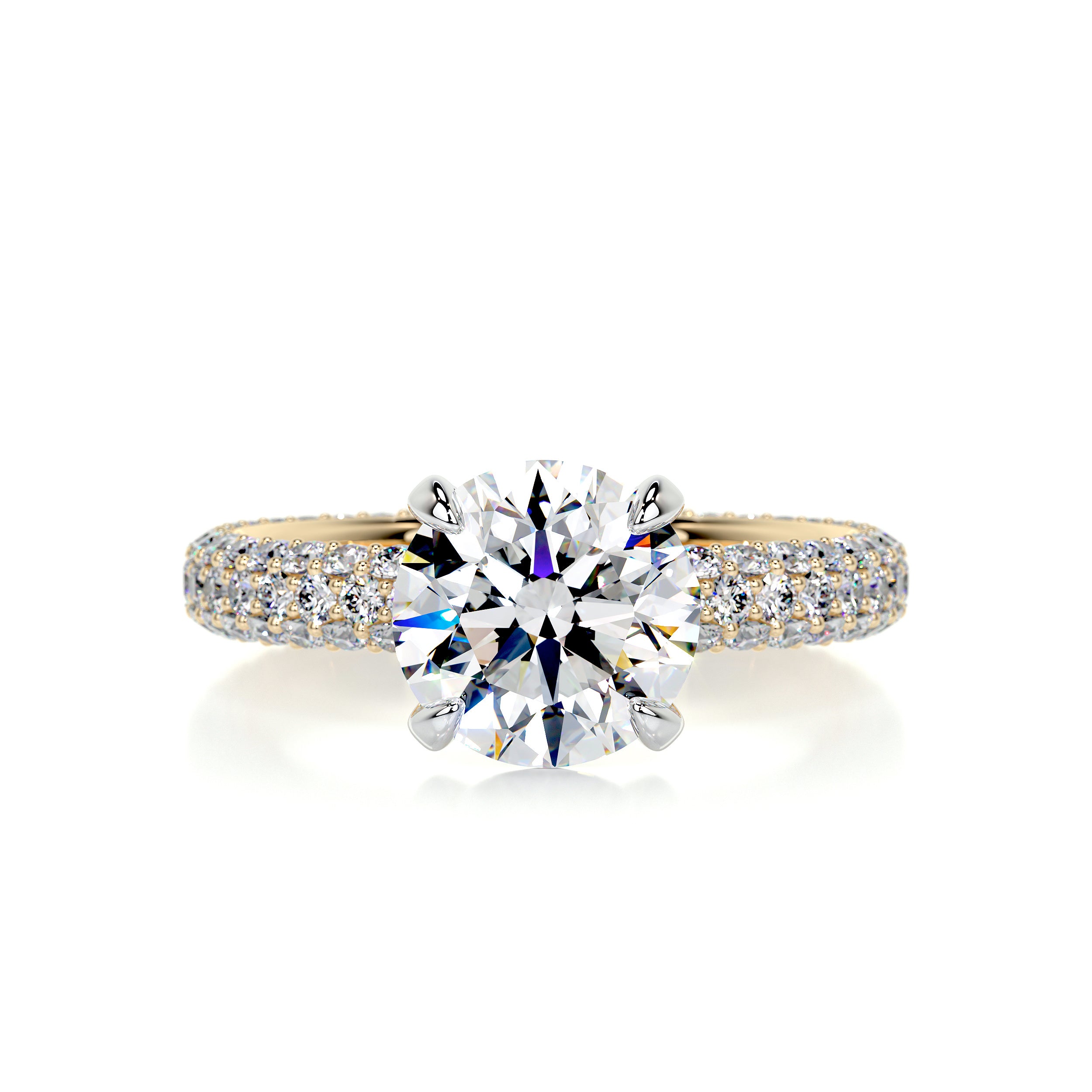 Charlotte Moissanite & Diamond Ring -18K Yellow Gold