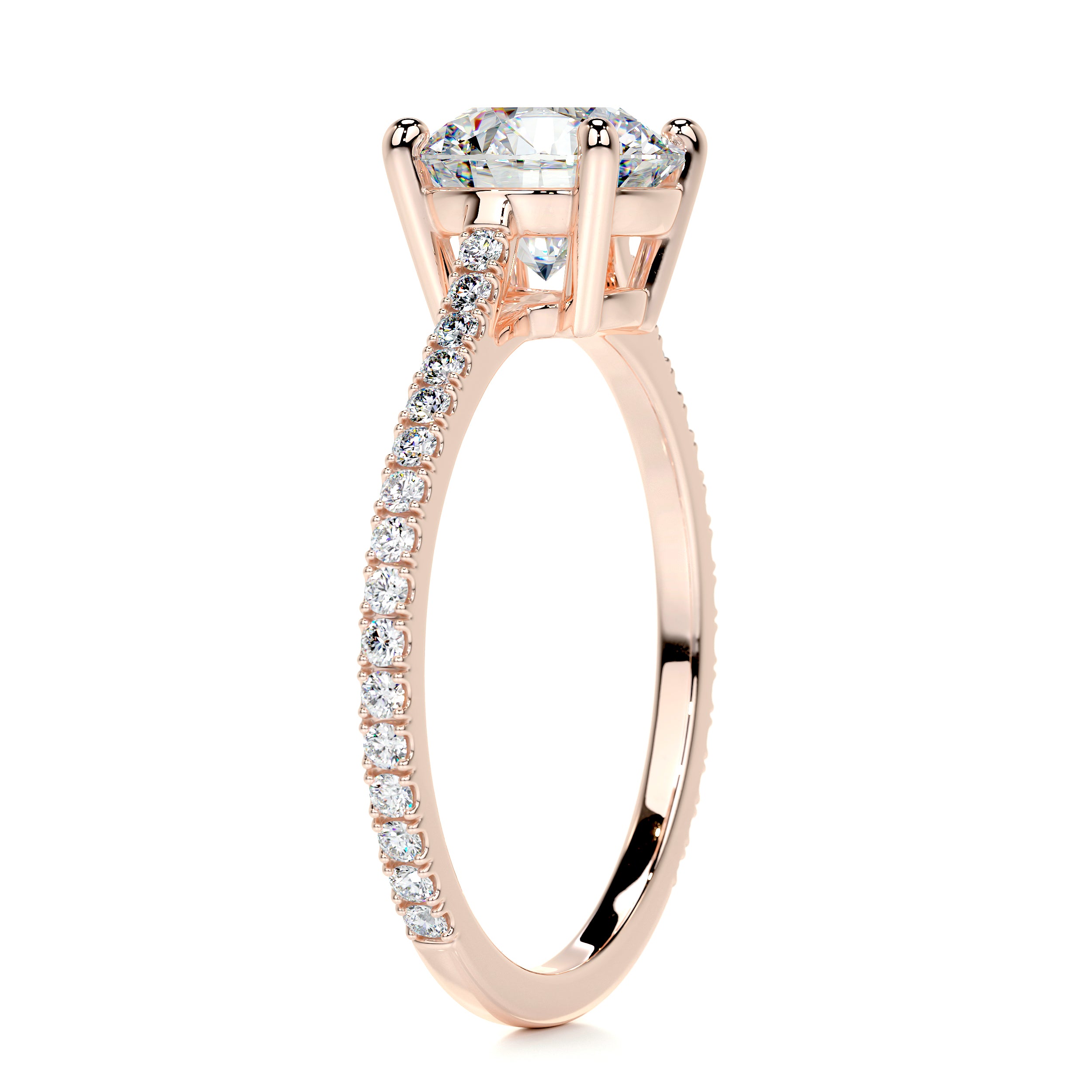 Anna Moissanite & Diamond Ring -14K Rose Gold