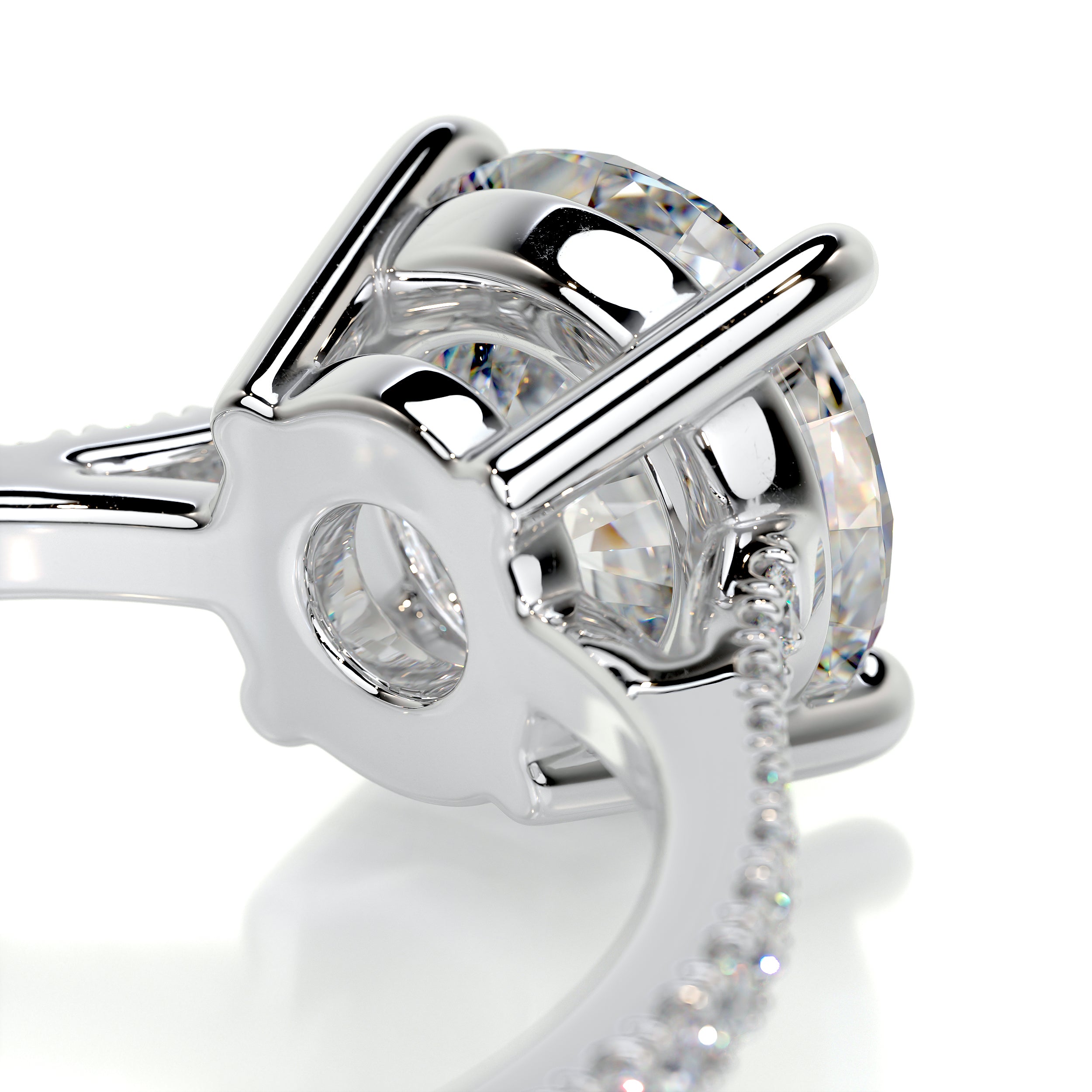 Anna Moissanite & Diamond Ring -14K White Gold