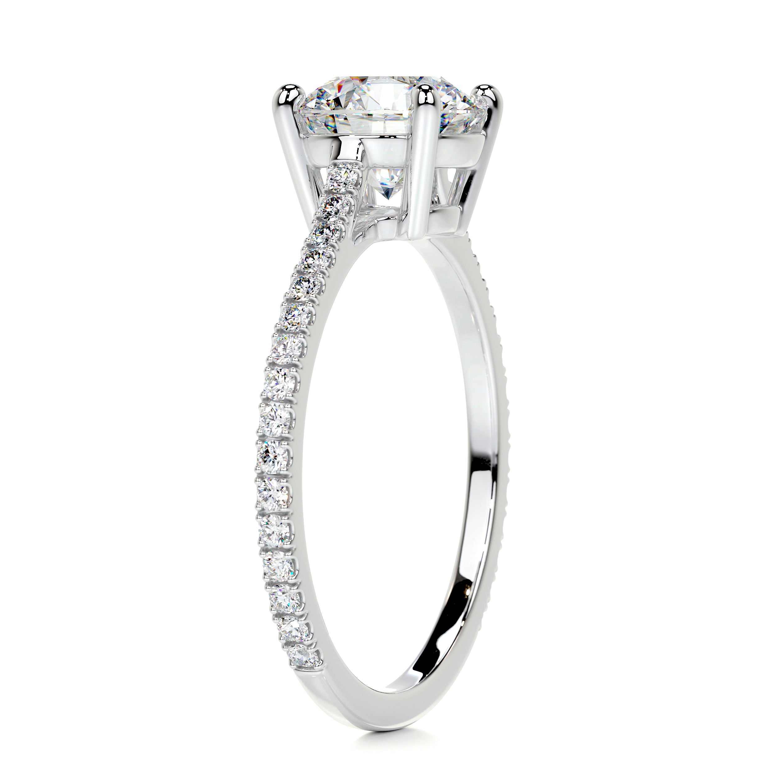 Anna Moissanite & Diamonds Ring -Platinum