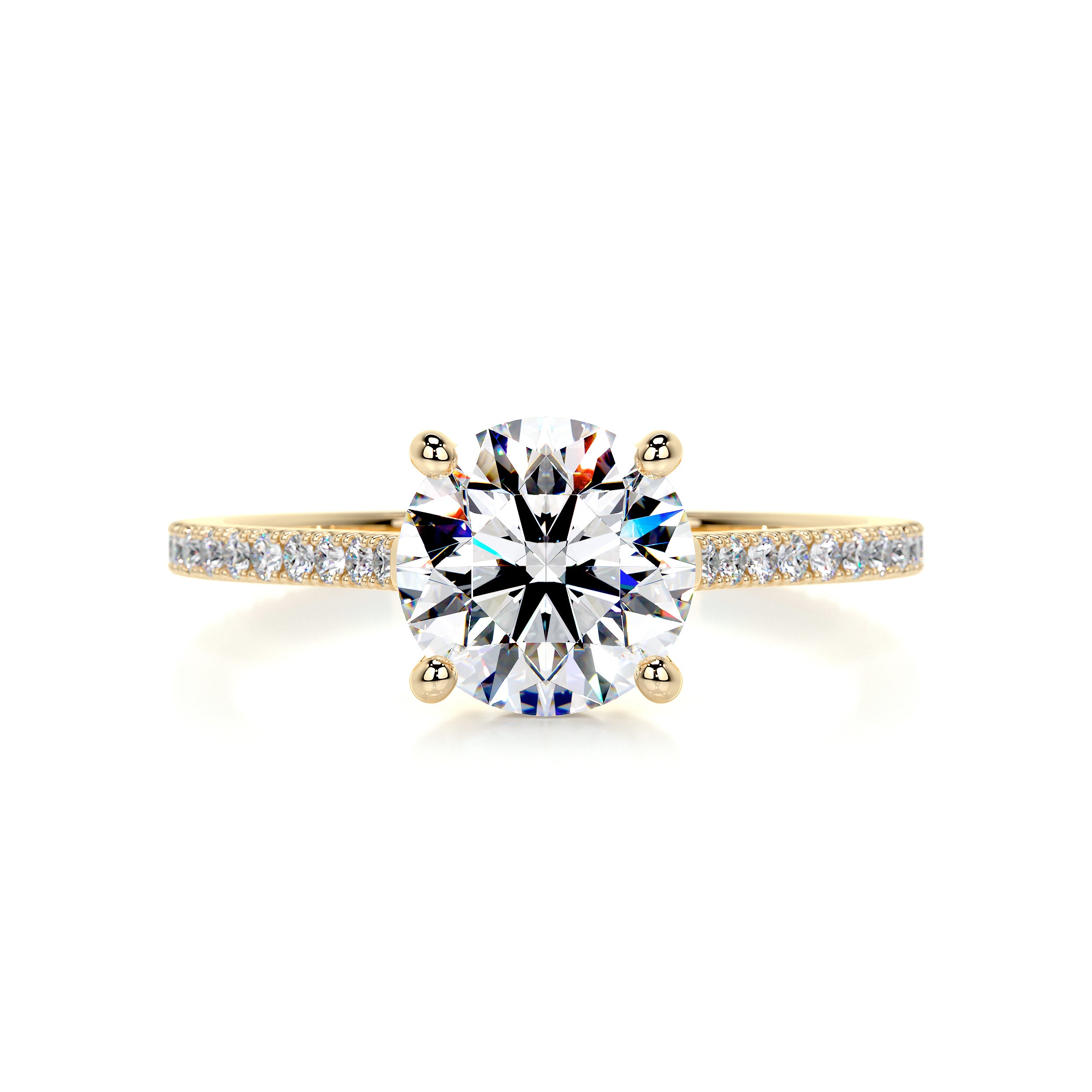 Anna Moissanite & Diamond Ring -18K Yellow Gold