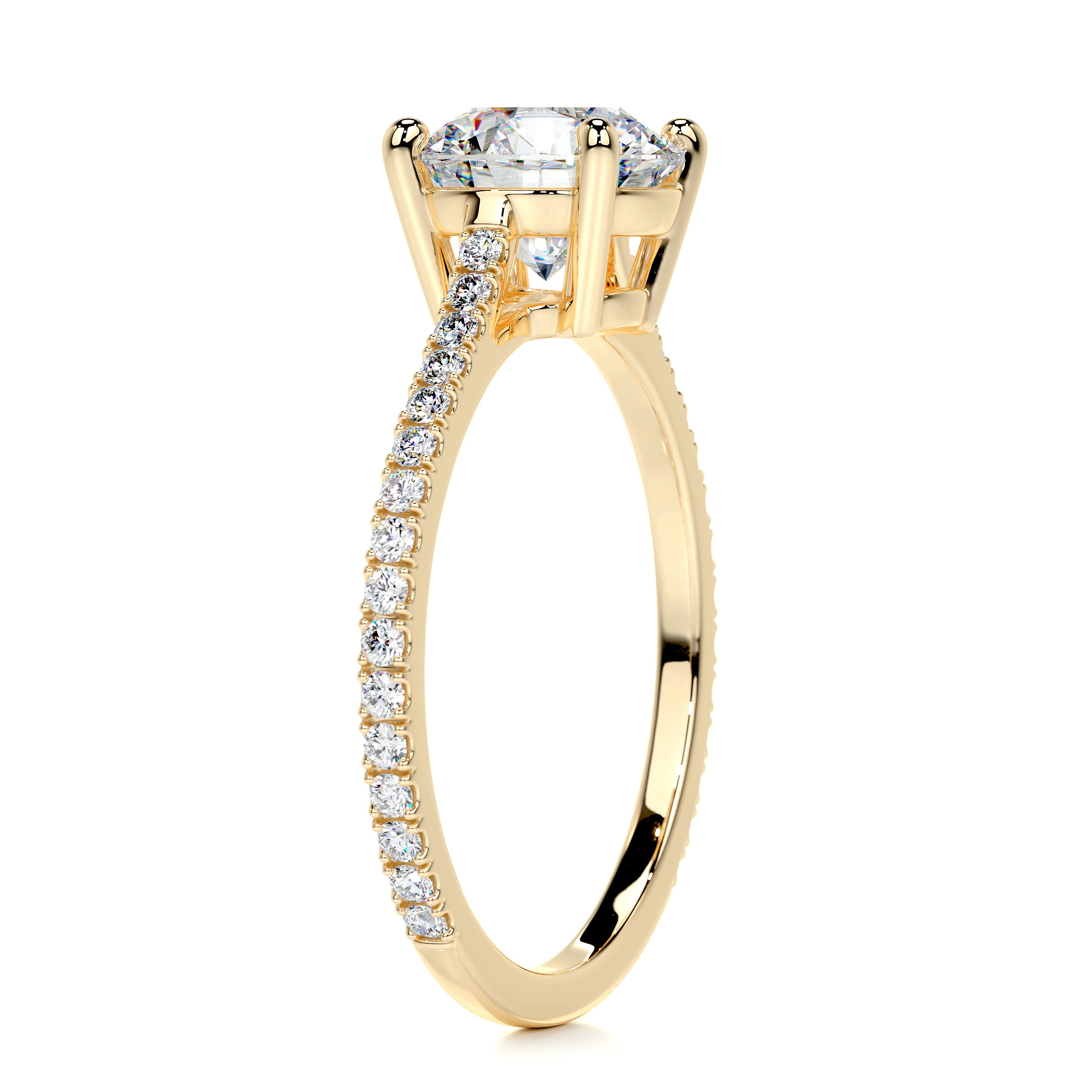 Anna Moissanite & Diamond Ring -18K Yellow Gold