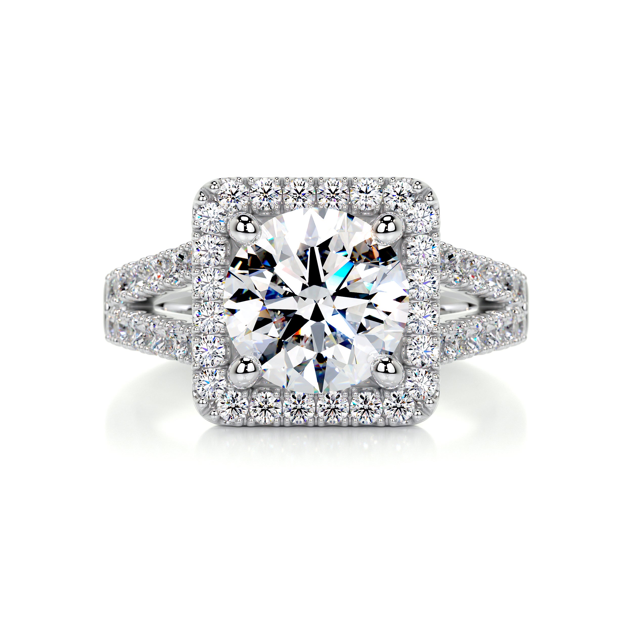 Addison Moissanite & Diamond Ring -14K White Gold
