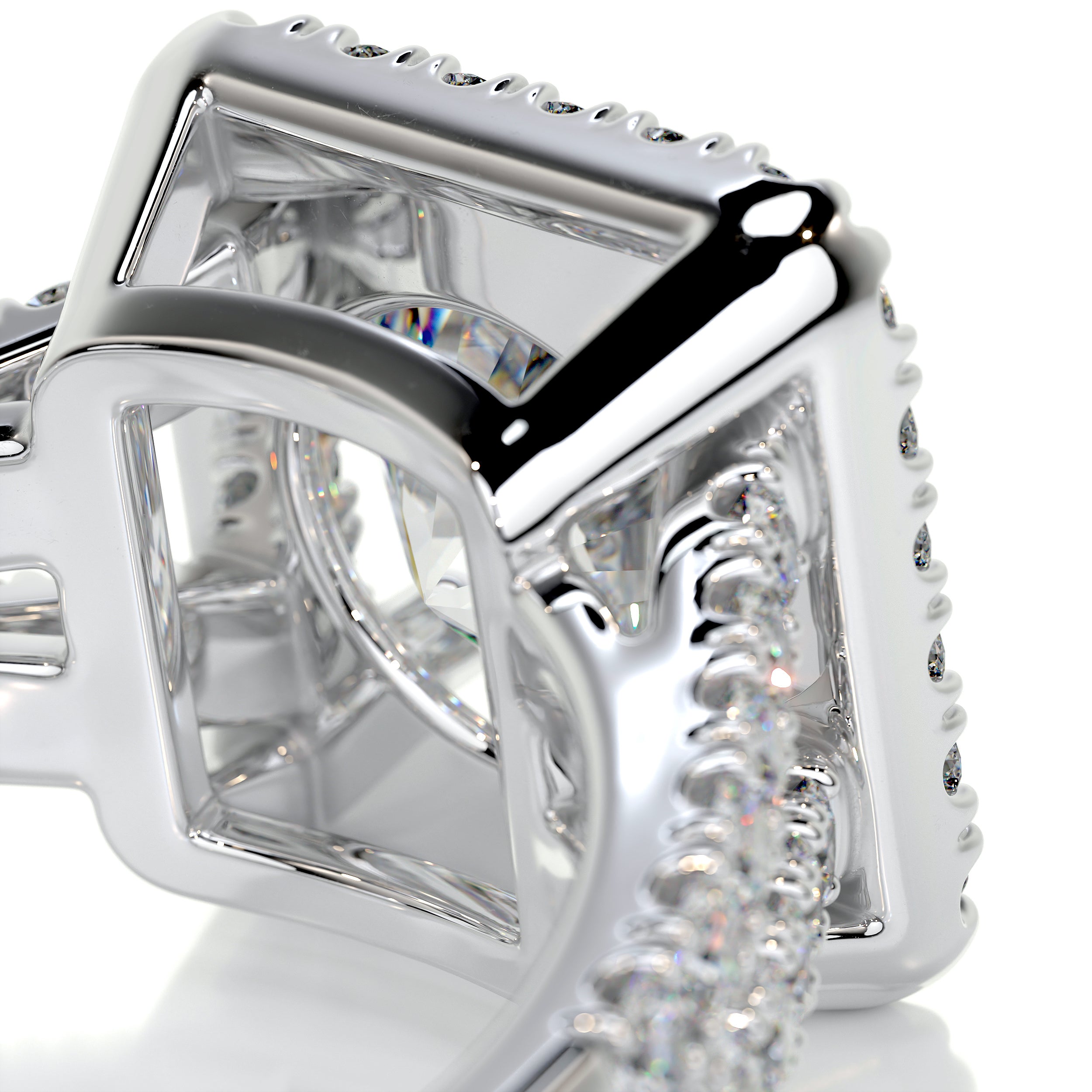 Addison Moissanite & Diamond Ring -14K White Gold