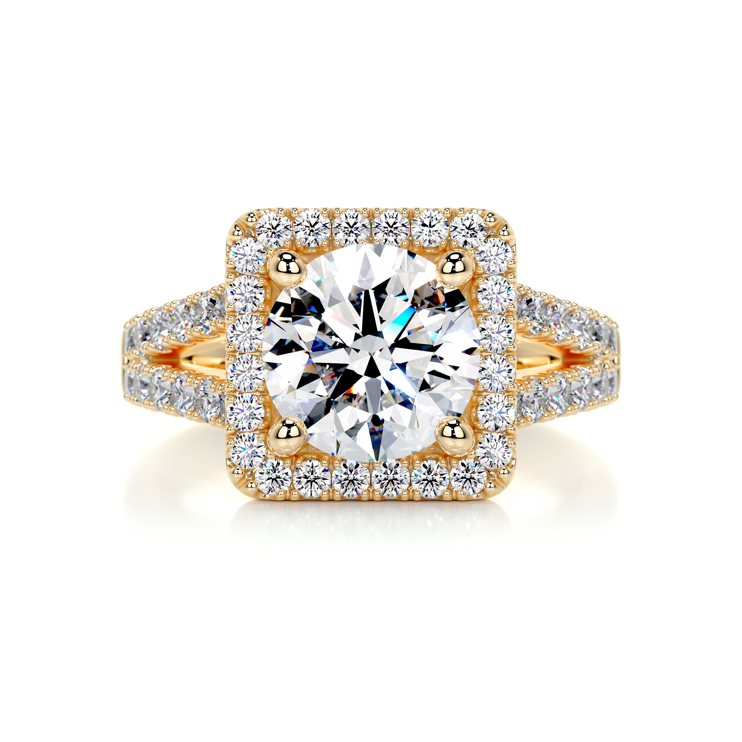 Addison Moissanite & Diamond Ring -18K Yellow Gold
