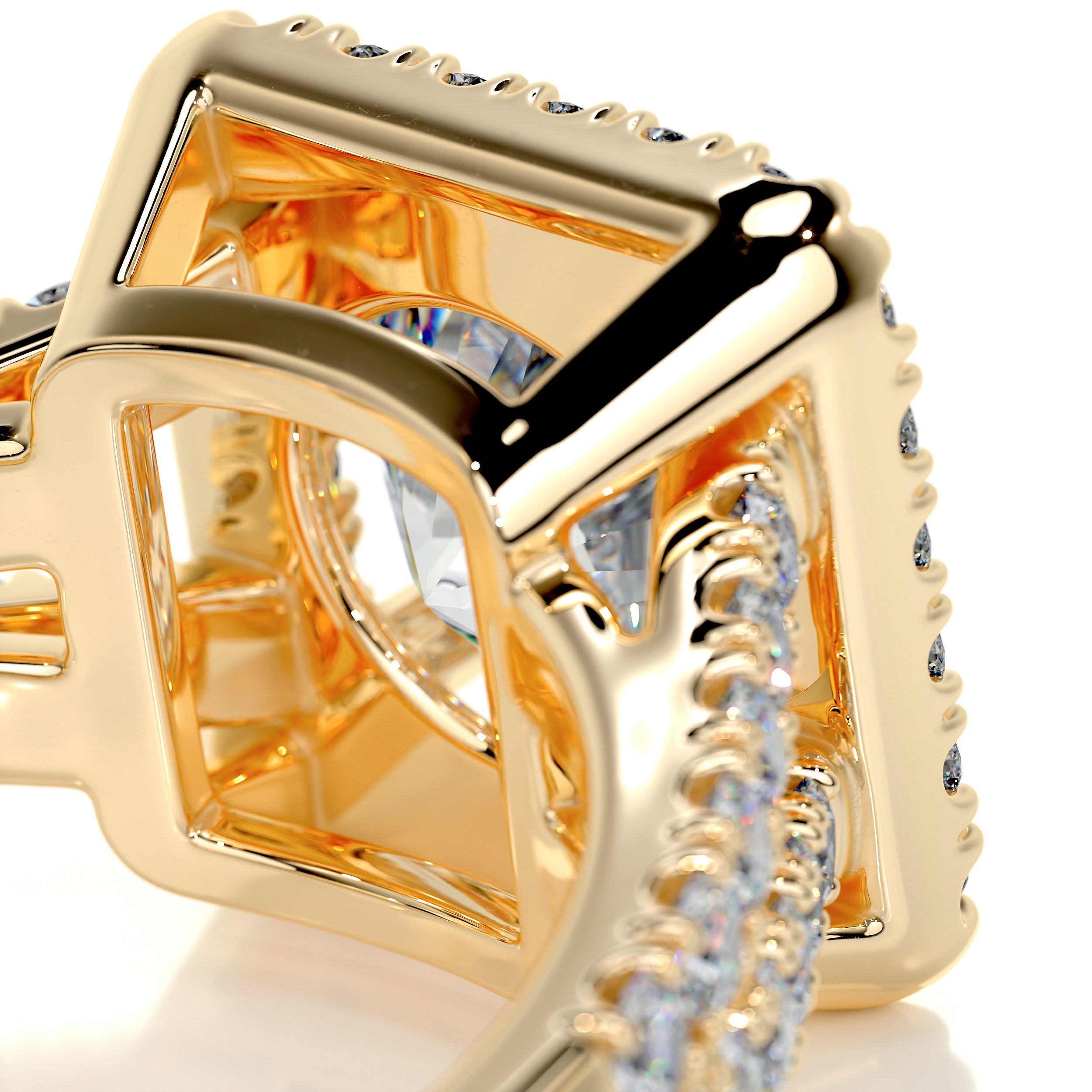 Addison Moissanite & Diamond Ring -18K Yellow Gold