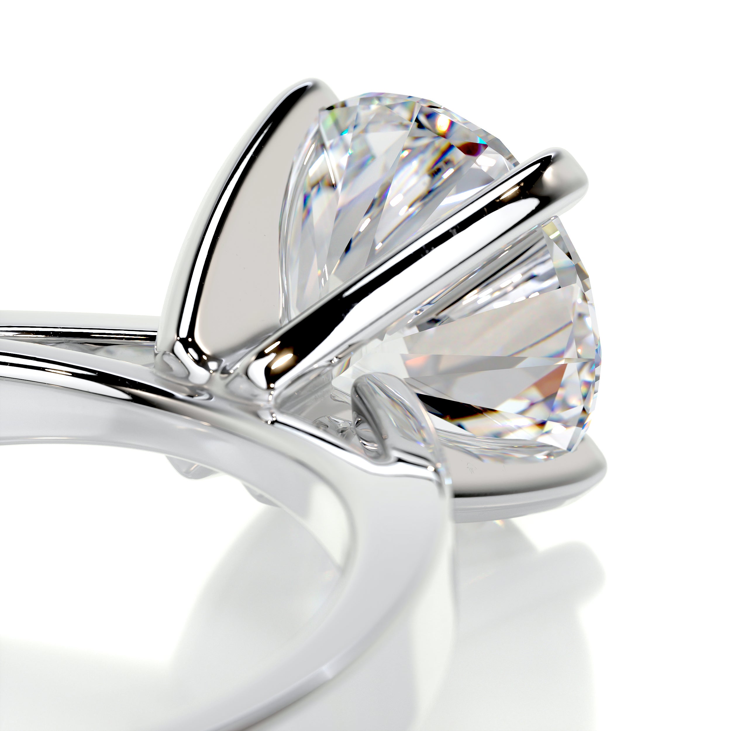Diana Moissanite Ring -18K White Gold