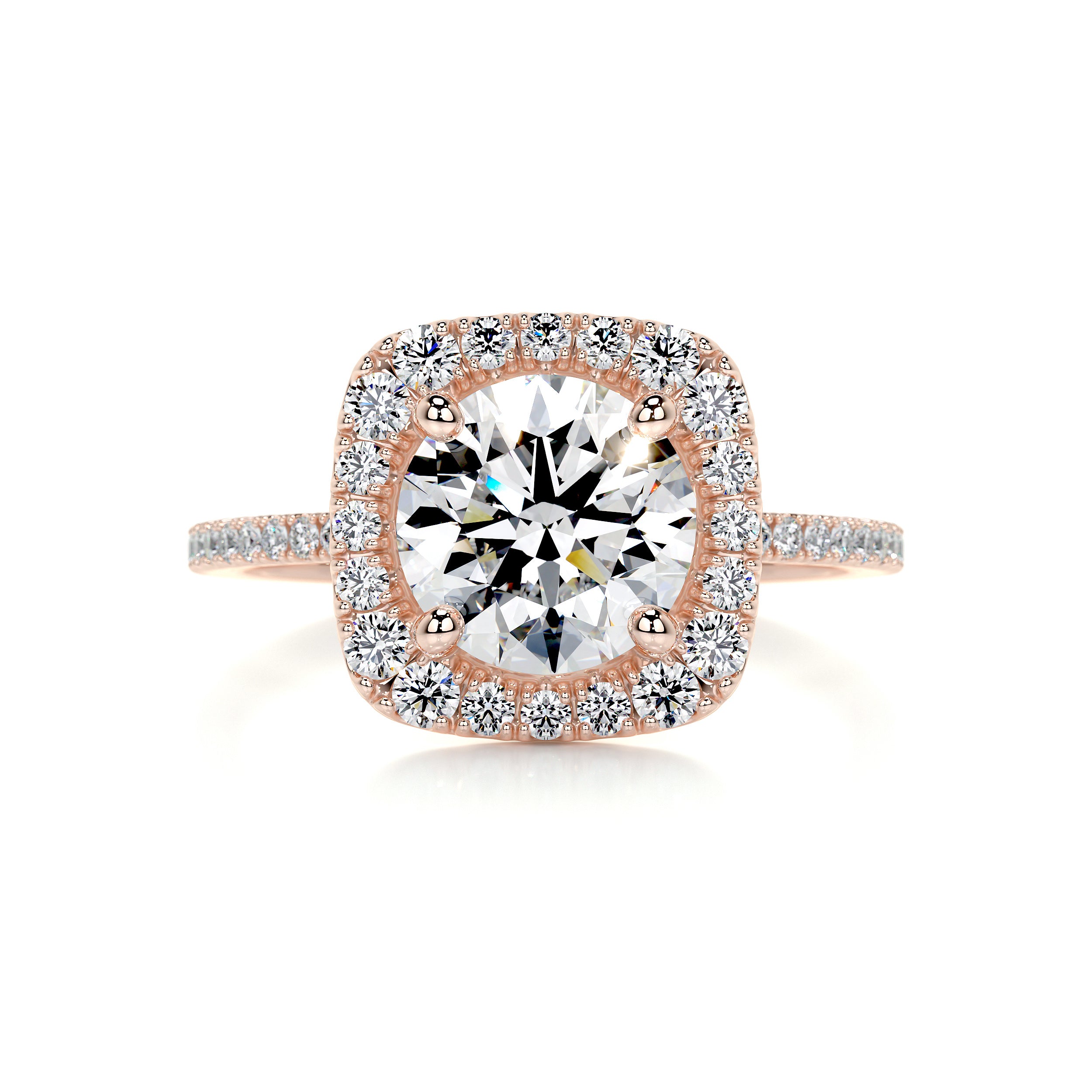 Catalina Moissanite & Diamond Ring -14K Rose Gold