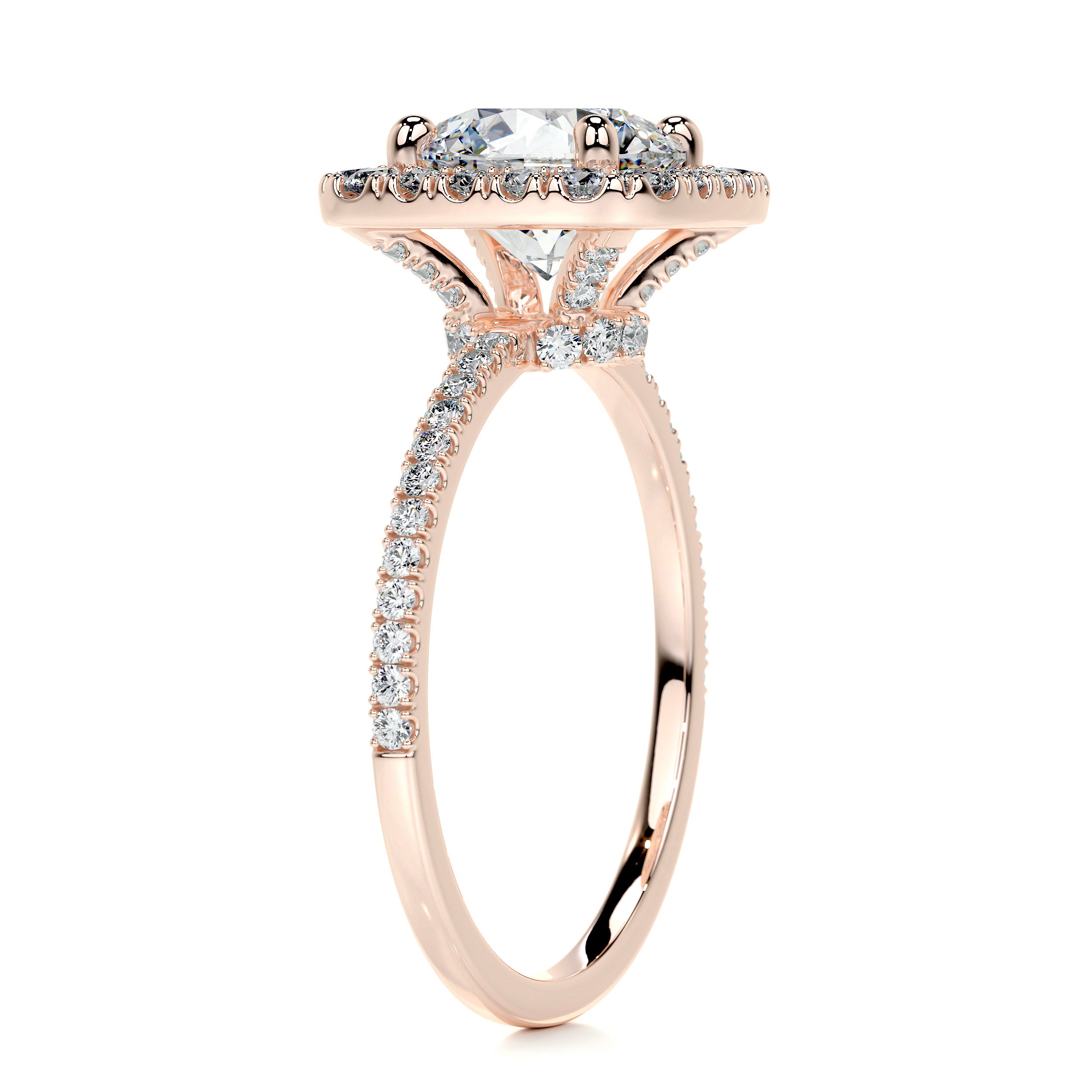 Catalina Moissanite & Diamond Ring -14K Rose Gold