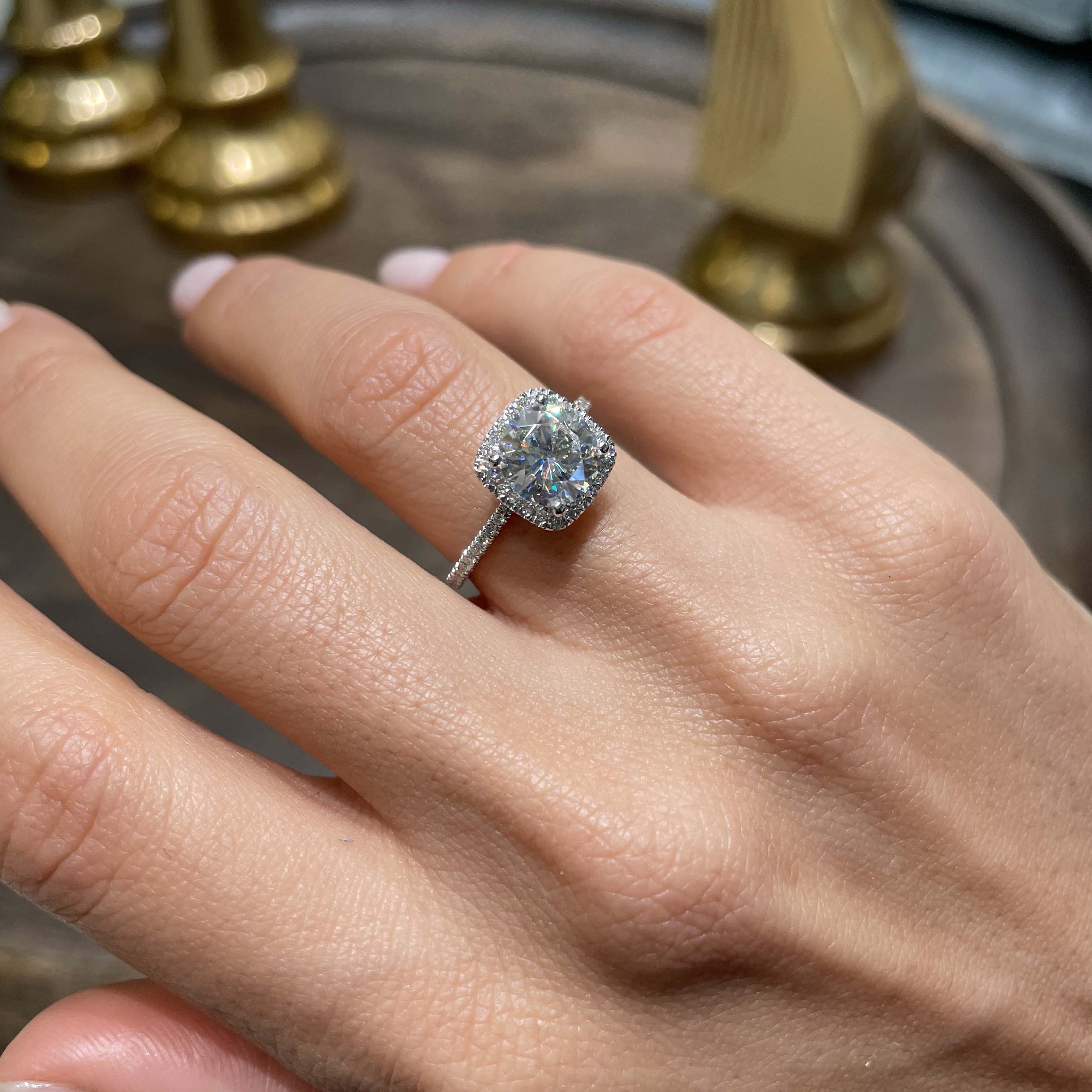 Catalina Moissanite & Diamond Ring -14K Rose Gold