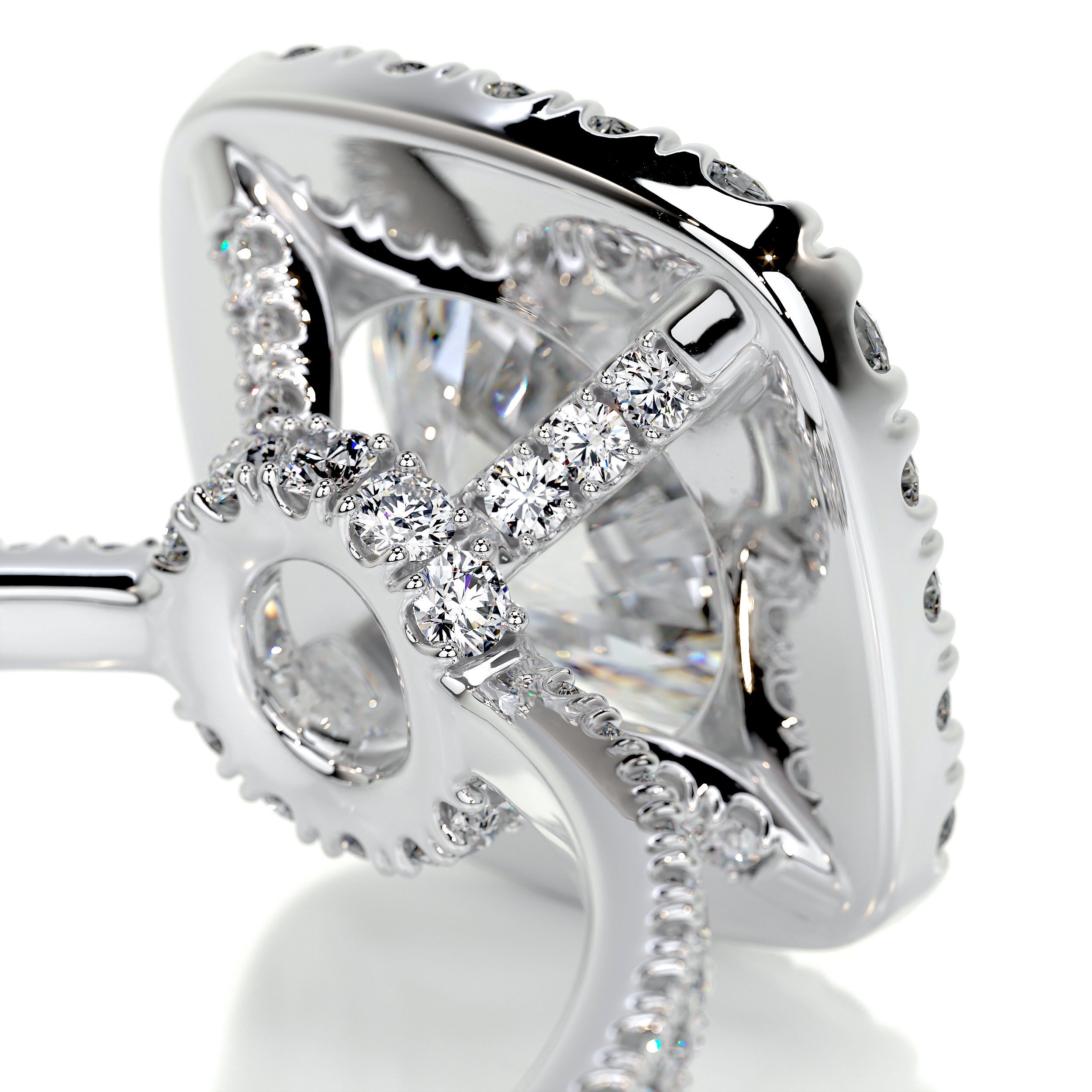Catalina Moissanite & Diamond Ring -14K White Gold