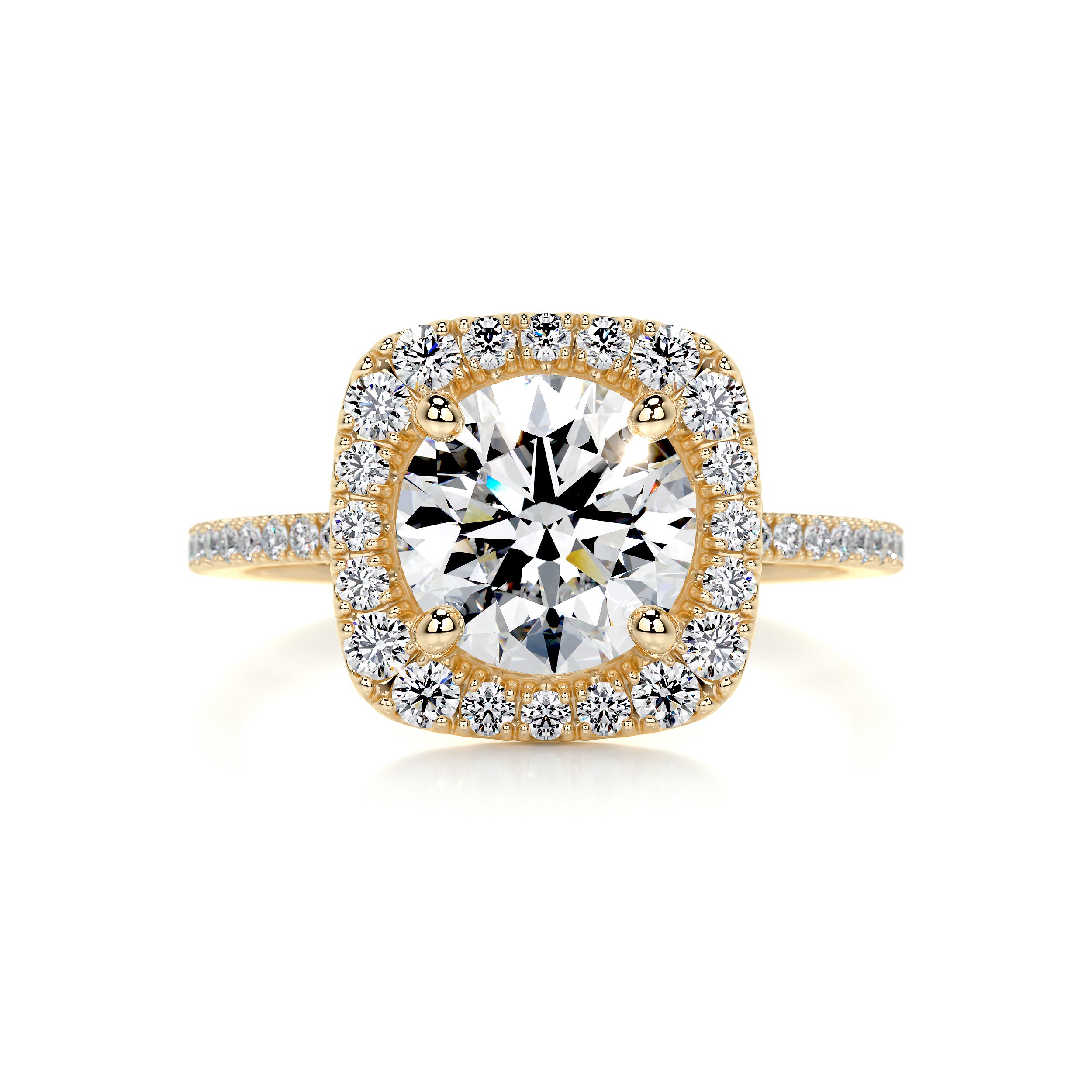 Catalina Moissanite & Diamond Ring -18K Yellow Gold
