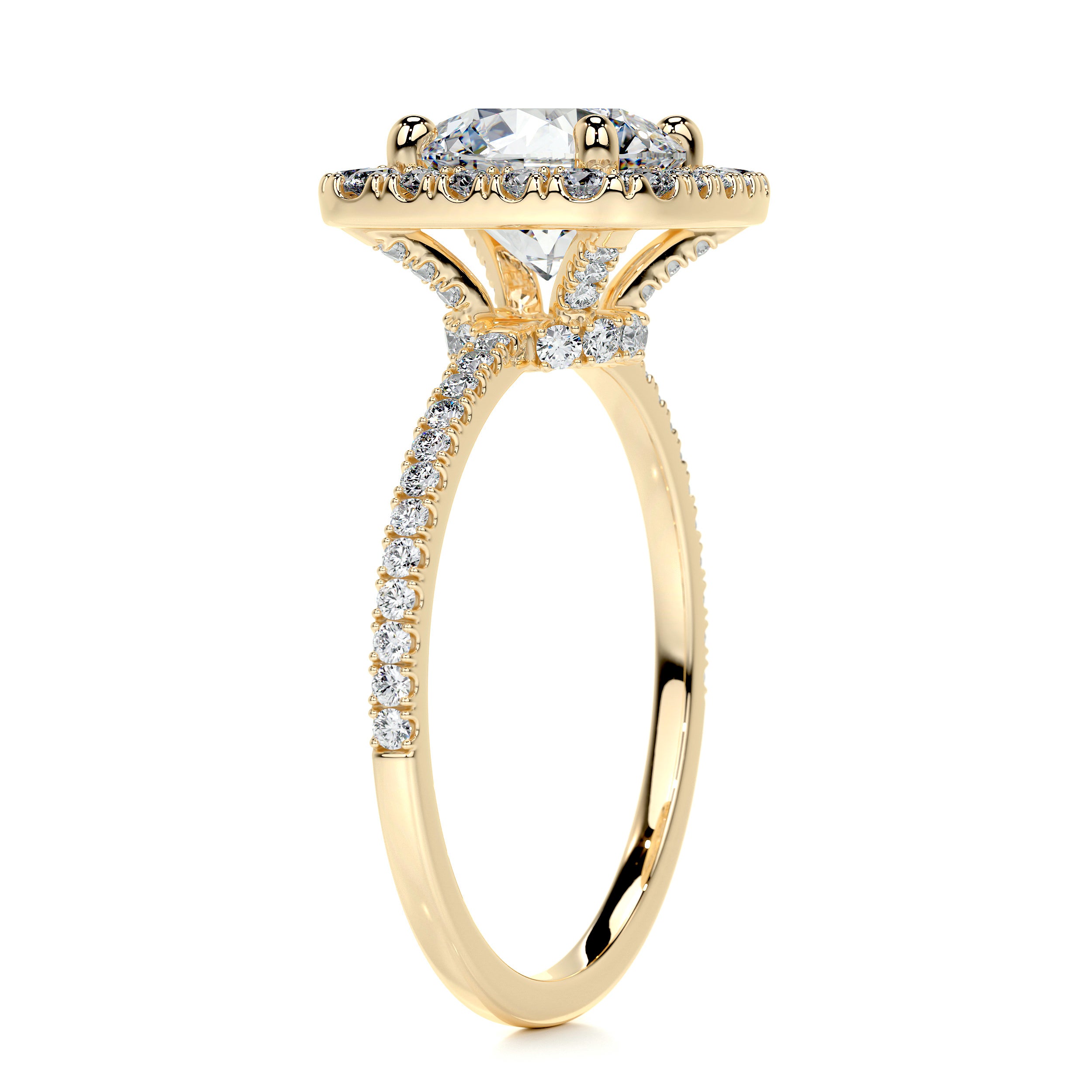 Catalina Moissanite & Diamond Ring -18K Yellow Gold