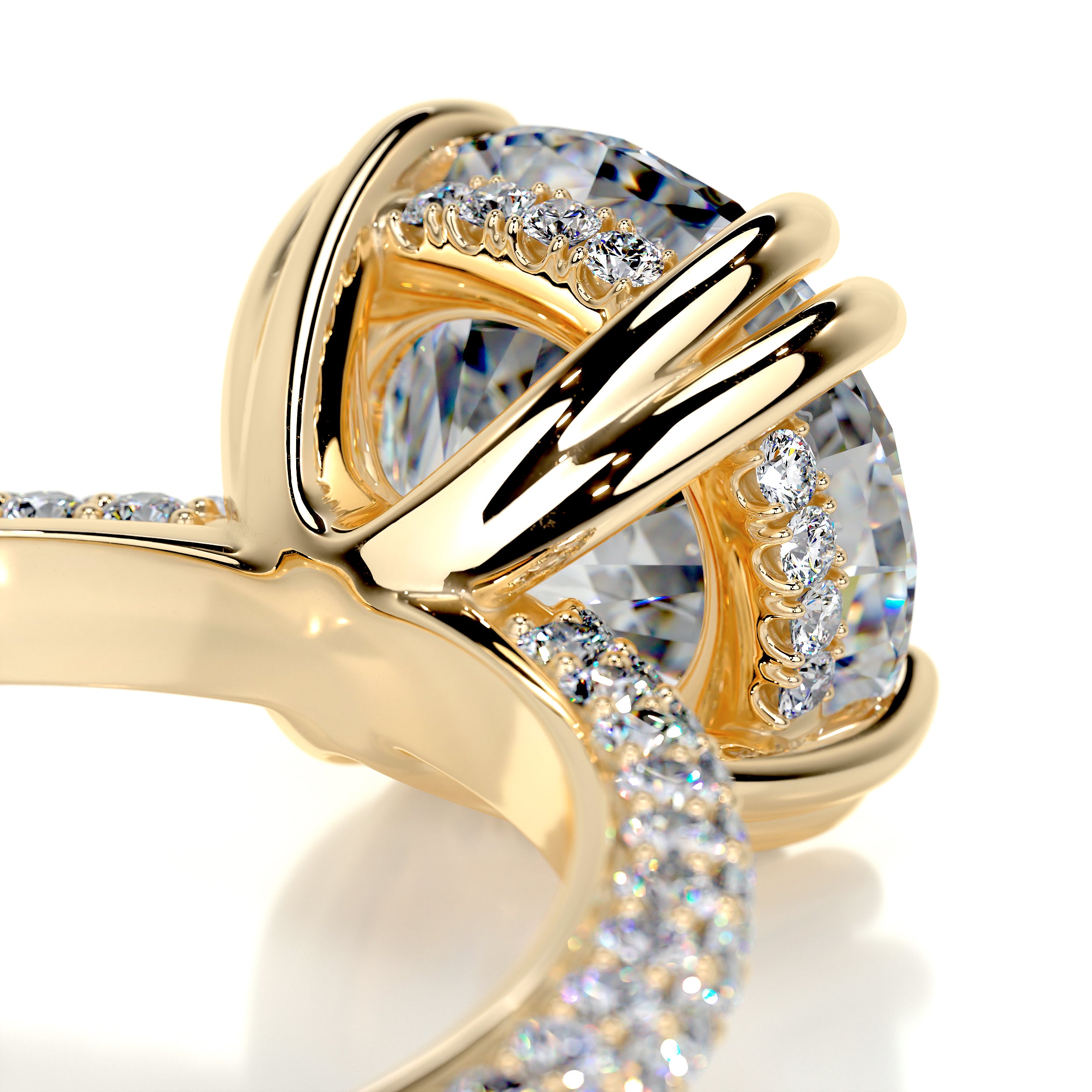 Lorena Moissanite & Diamond Ring -18K Yellow Gold